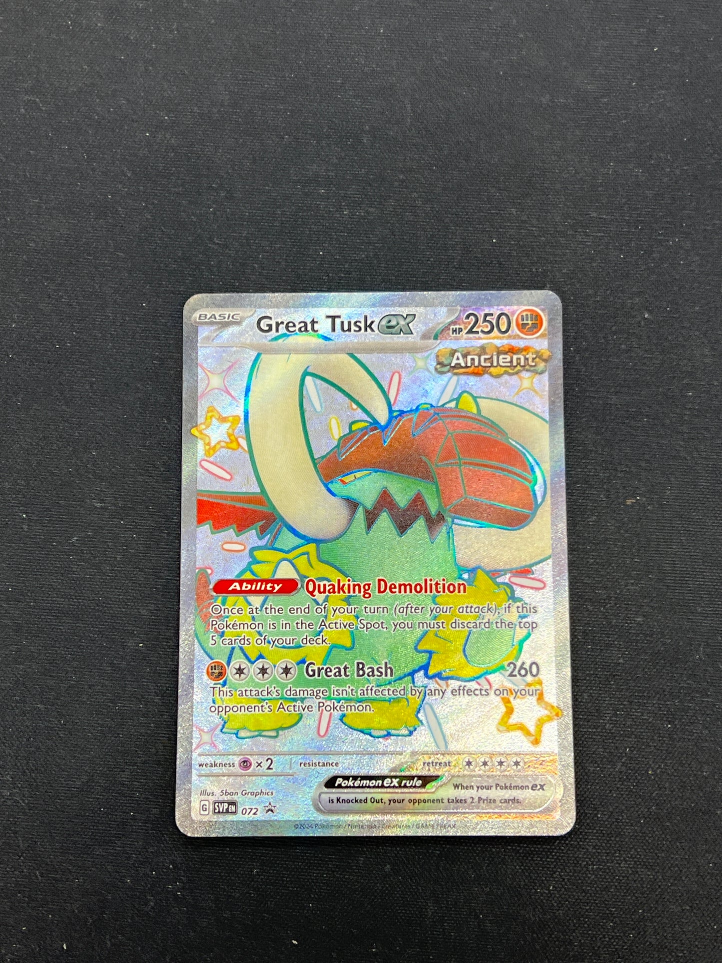 Auction Lot 324: Pokemon Cards Great Tusk EX Shiny Paldean Fates Conditions Vary