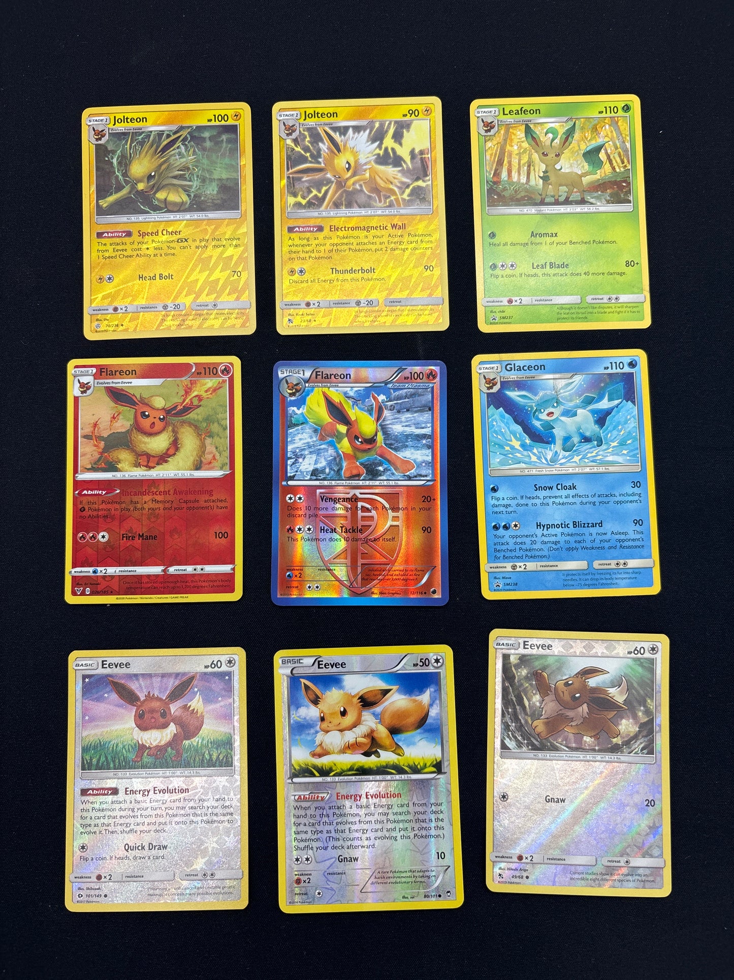 Auction Lot 230: Pokemon Eeveelution Card Lot Conditions Vary