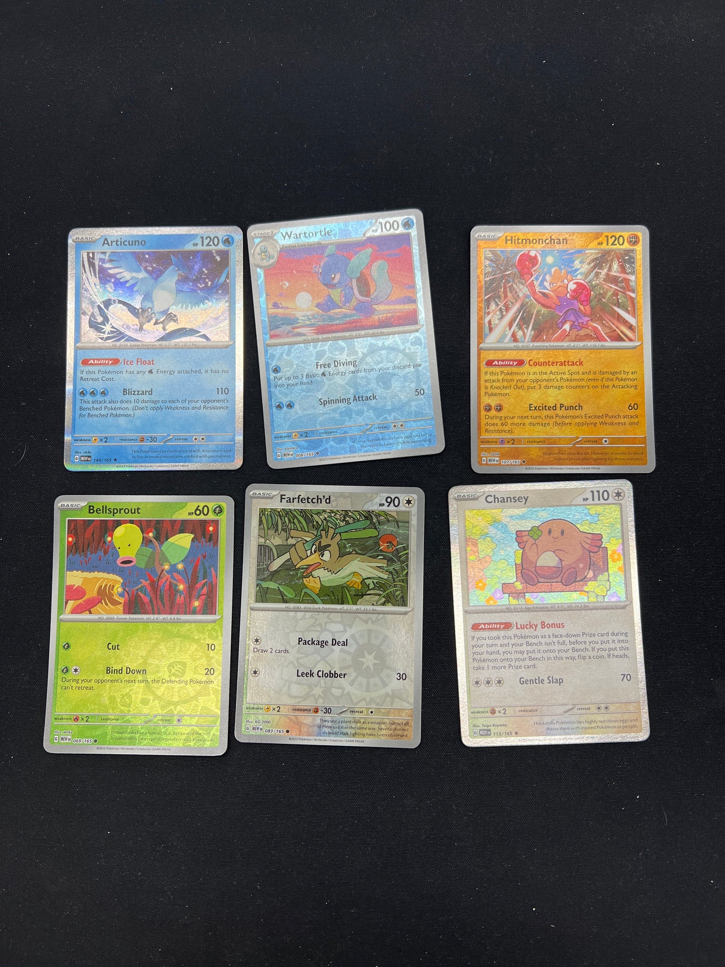 Auction Lot 339: Pokemon Cards Lot of 6 Assorted Reverse Holos 151 Conditions Vary