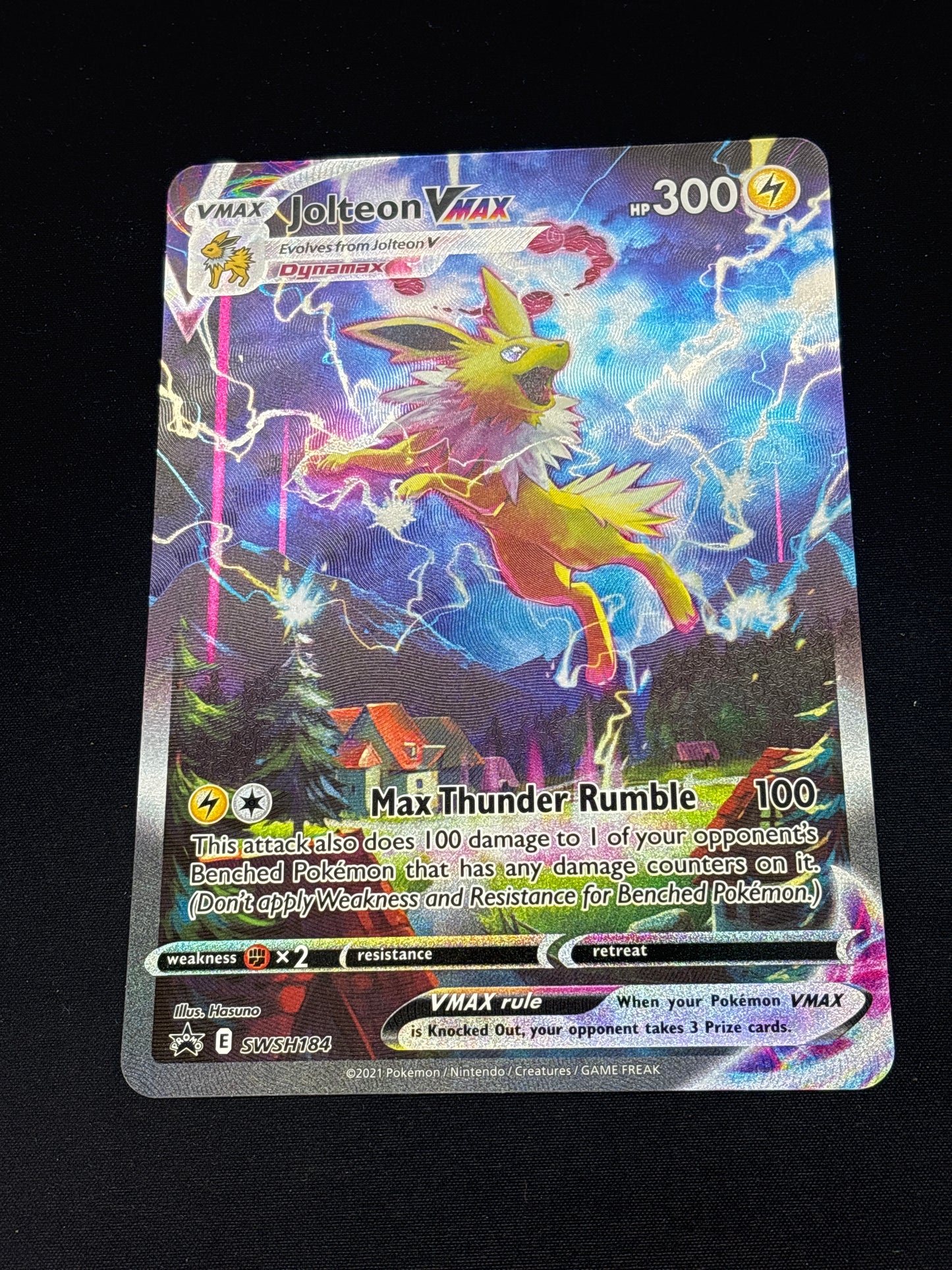 Auction Lot 204: Pokemon Card Jolteon VMAX SWSH Jumbo Promo Conditions Vary