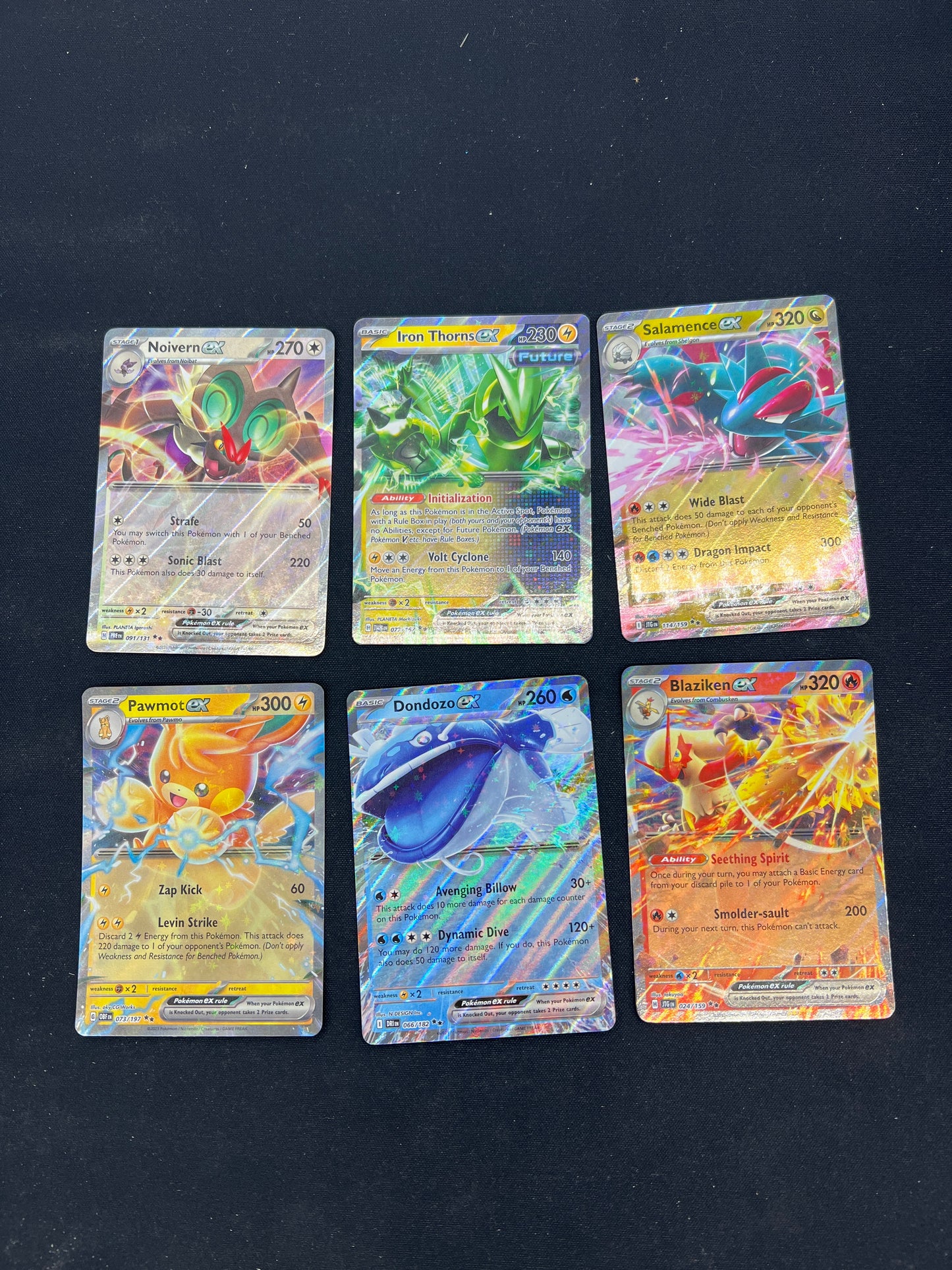 Auction Lot 185: Pokemon Cards Lot of 6 Assorted EX Ultra Rares SV Conditions Vary