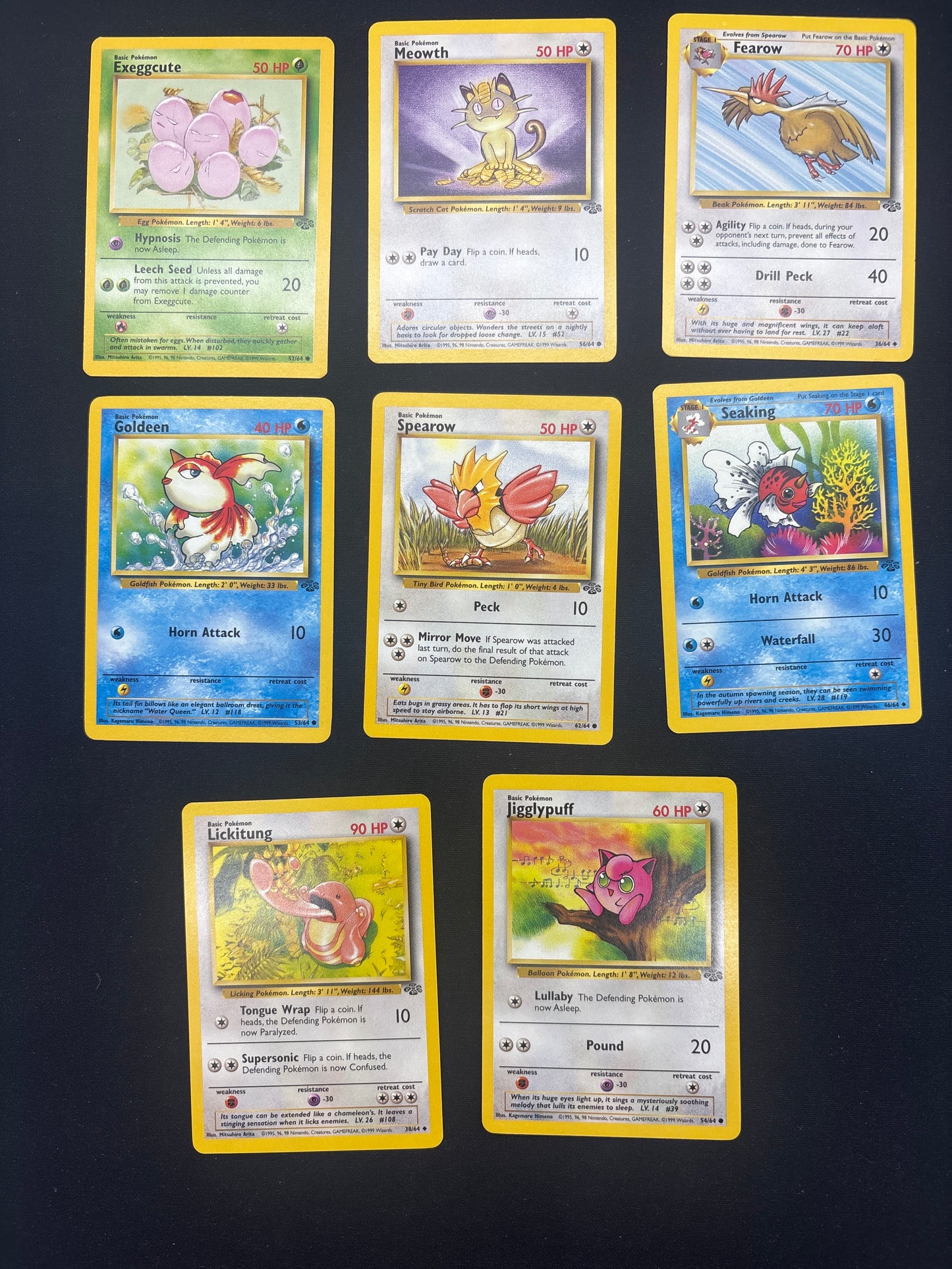 Auction Lot 45: Pokemon Cards Lot of 8 Jungle Conditions Vary