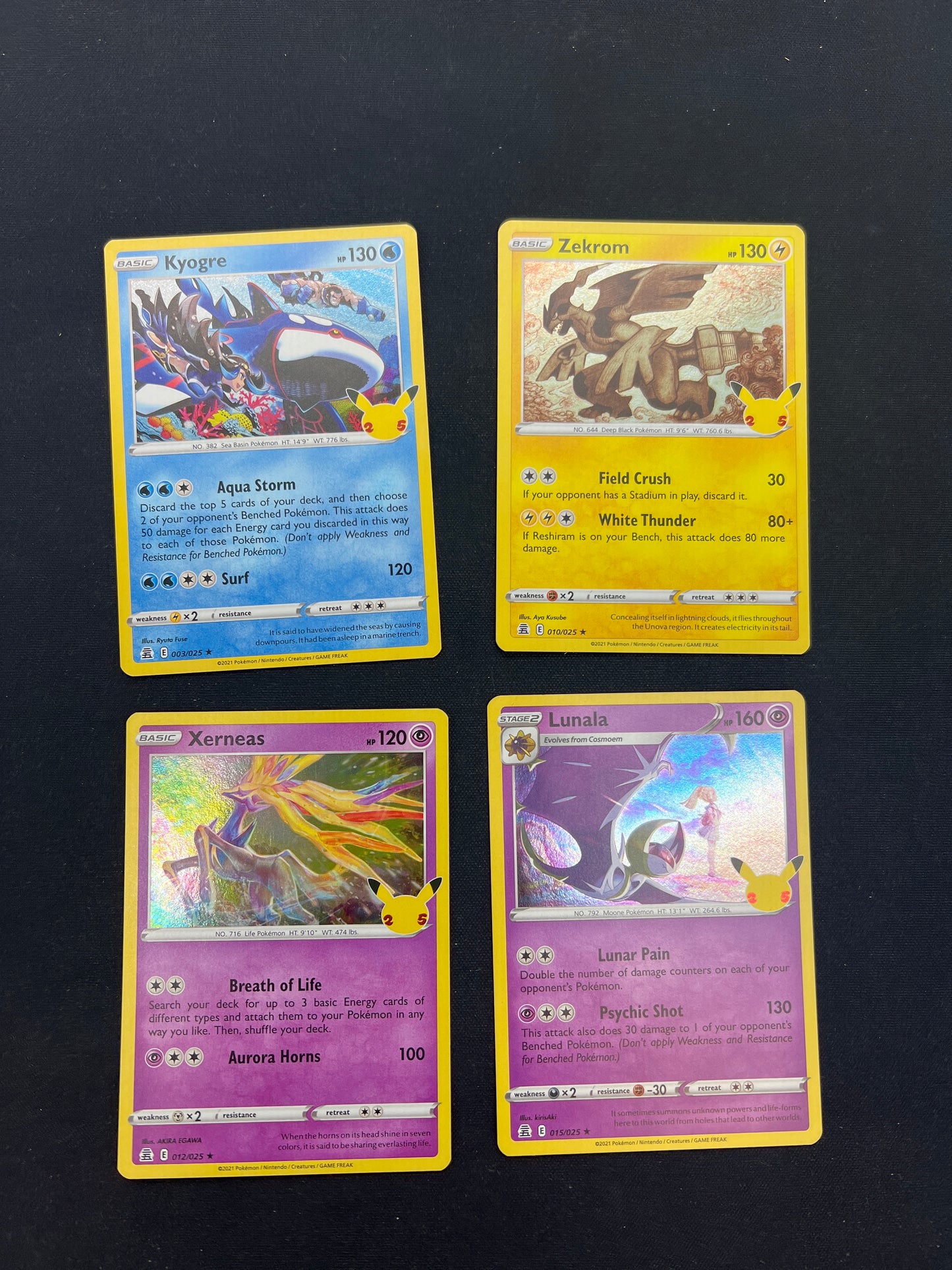 Auction Lot 456: Pokémon Cards Lot of 4 Celebrations Holos Conditions Vary