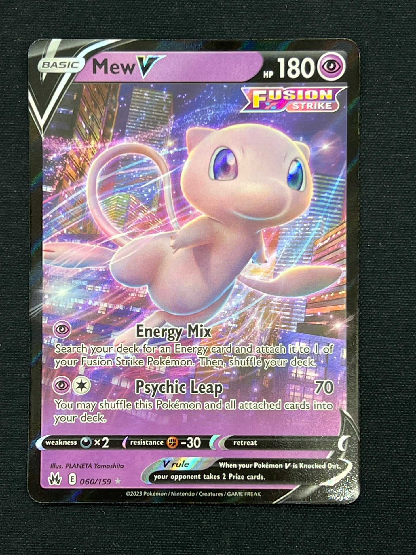 Auction Lot 418: Pokemon Cards Mew V Fusion Strike Conditions Vary