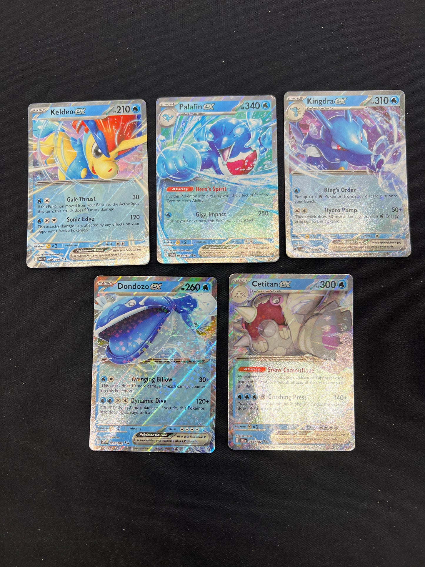 Auction Lot 341: Pokemon Cards Lot of 5 Assorted EX Ultra Rares SV Conditions Vary