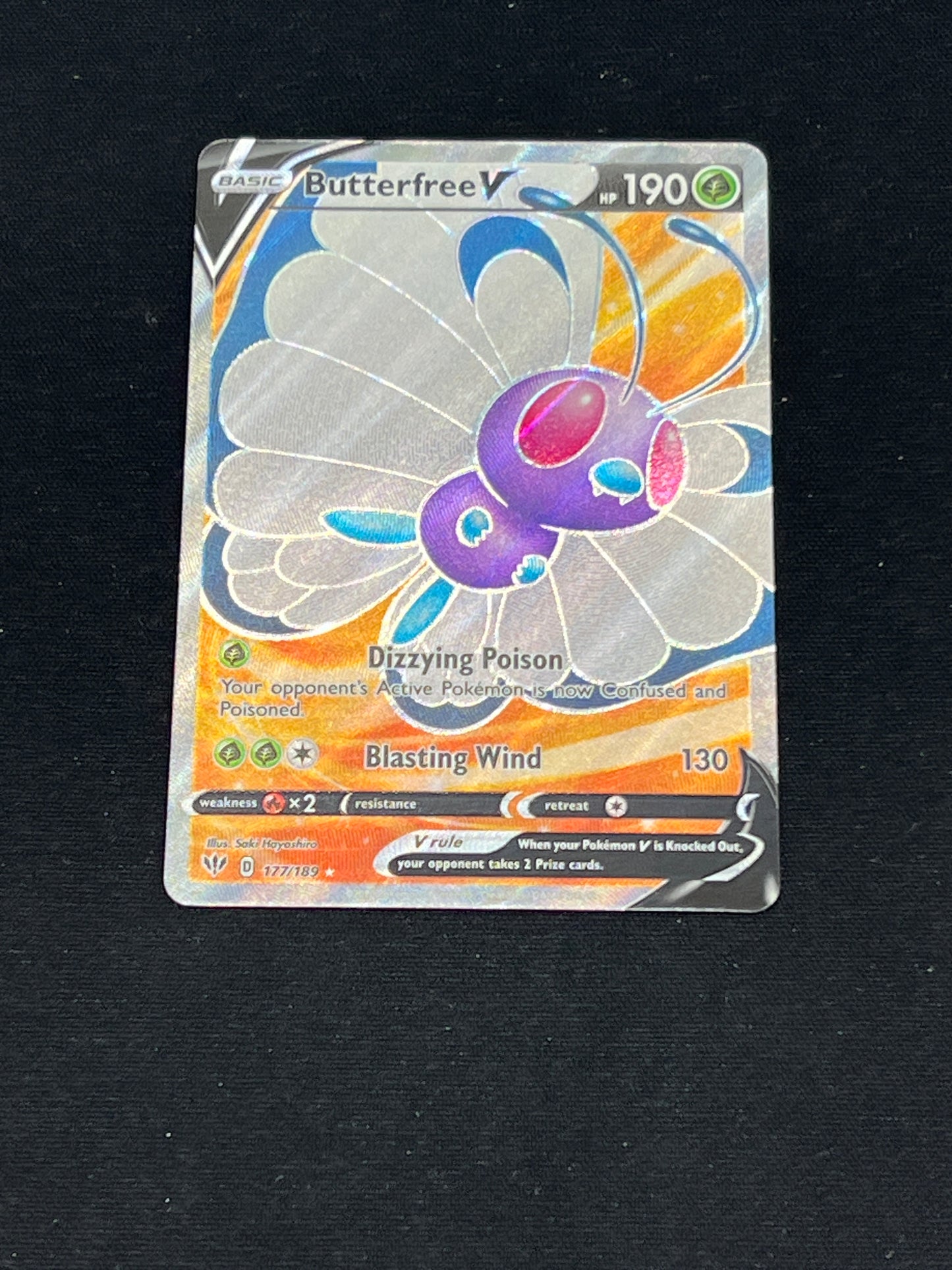 Auction Lot 84: Pokemon Cards Butterfree V Full Art Condition Vary