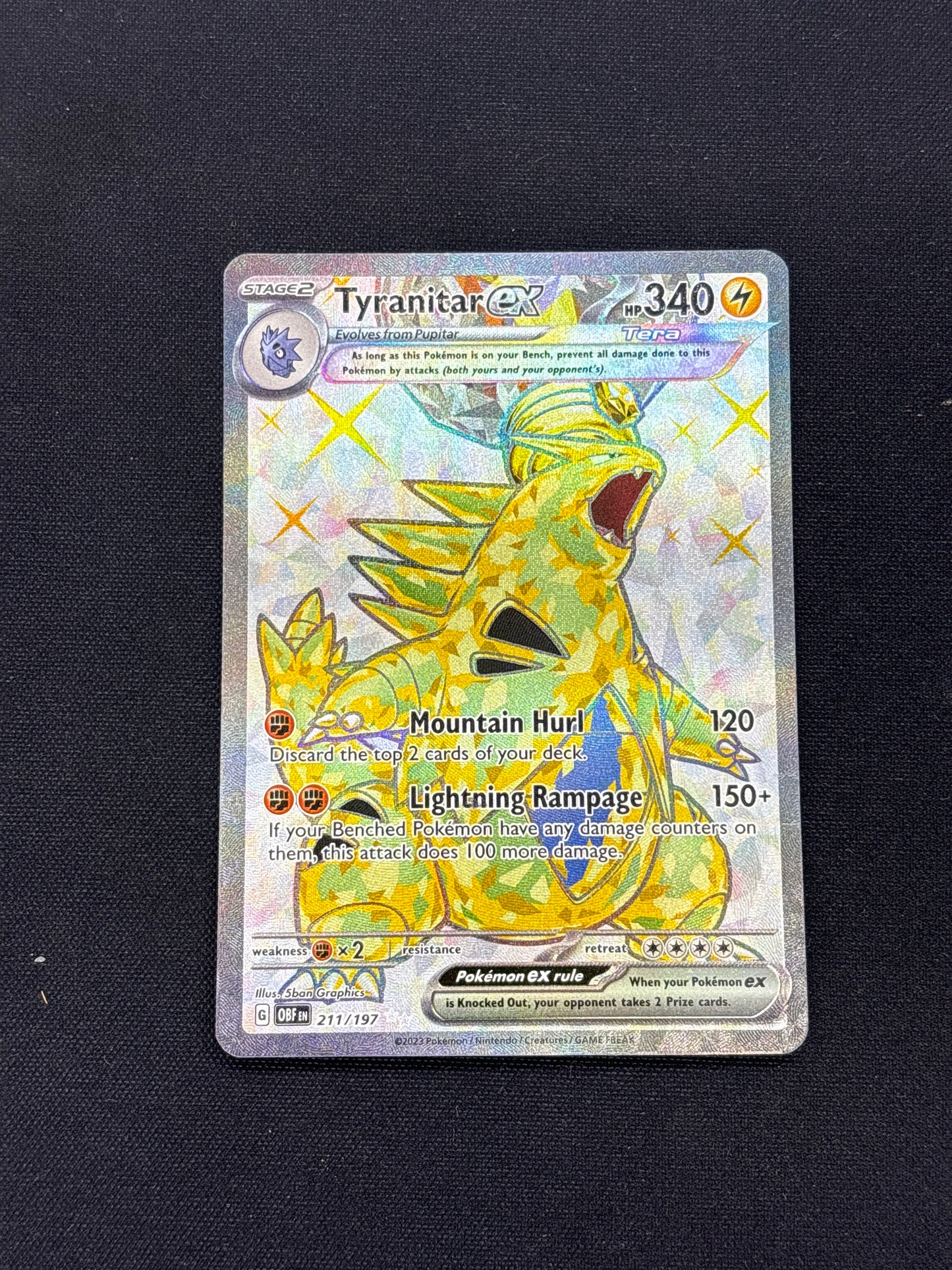 Auction Lot 20: Tyranitar EX 211/197 Pokemon Obsidian Flames Card Conditions Vary