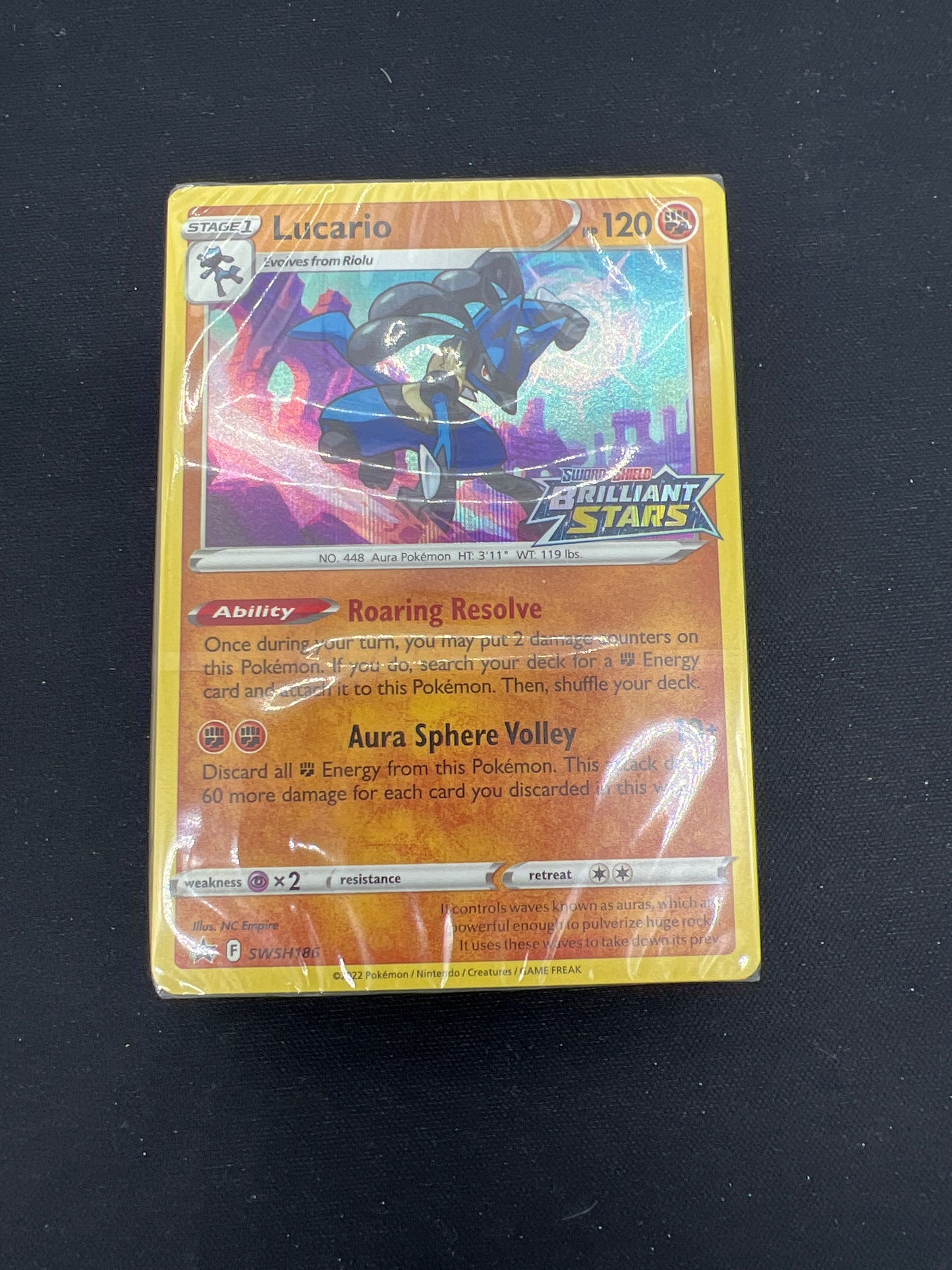 Auction Lot 357: Pokemon Cards Lucario Brilliant Stars Stamped SWSH Conditions Vary