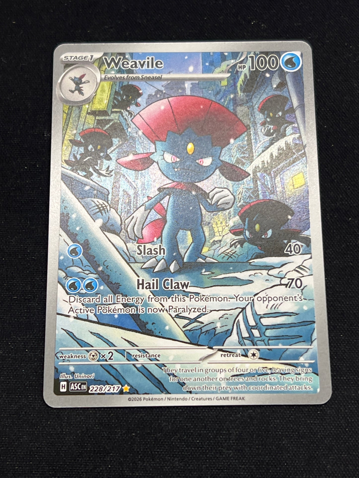 Auction Lot 68: Pokemon Cards Weavile Illustration Rare Condition Vary
