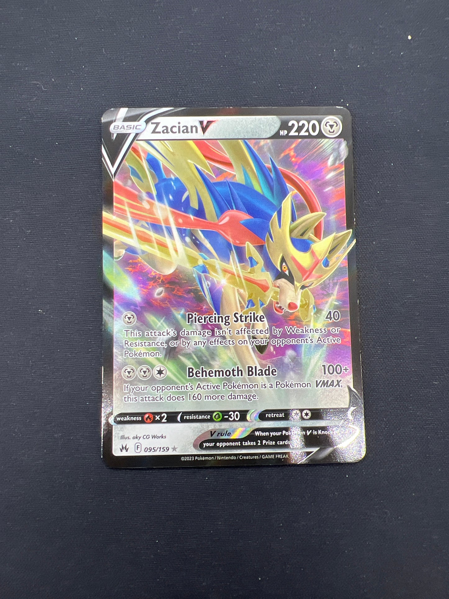 Auction Lot 249: Pokemon Card Zacian V Crown Zenith Conditions Vary