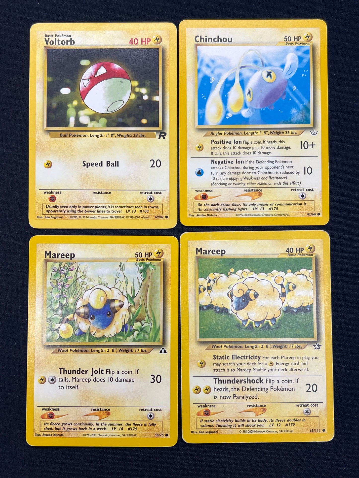 Auction Lot 406: Pokemon Cards Lot of 4 Assorted WOTC Electric Types Conditions Vary