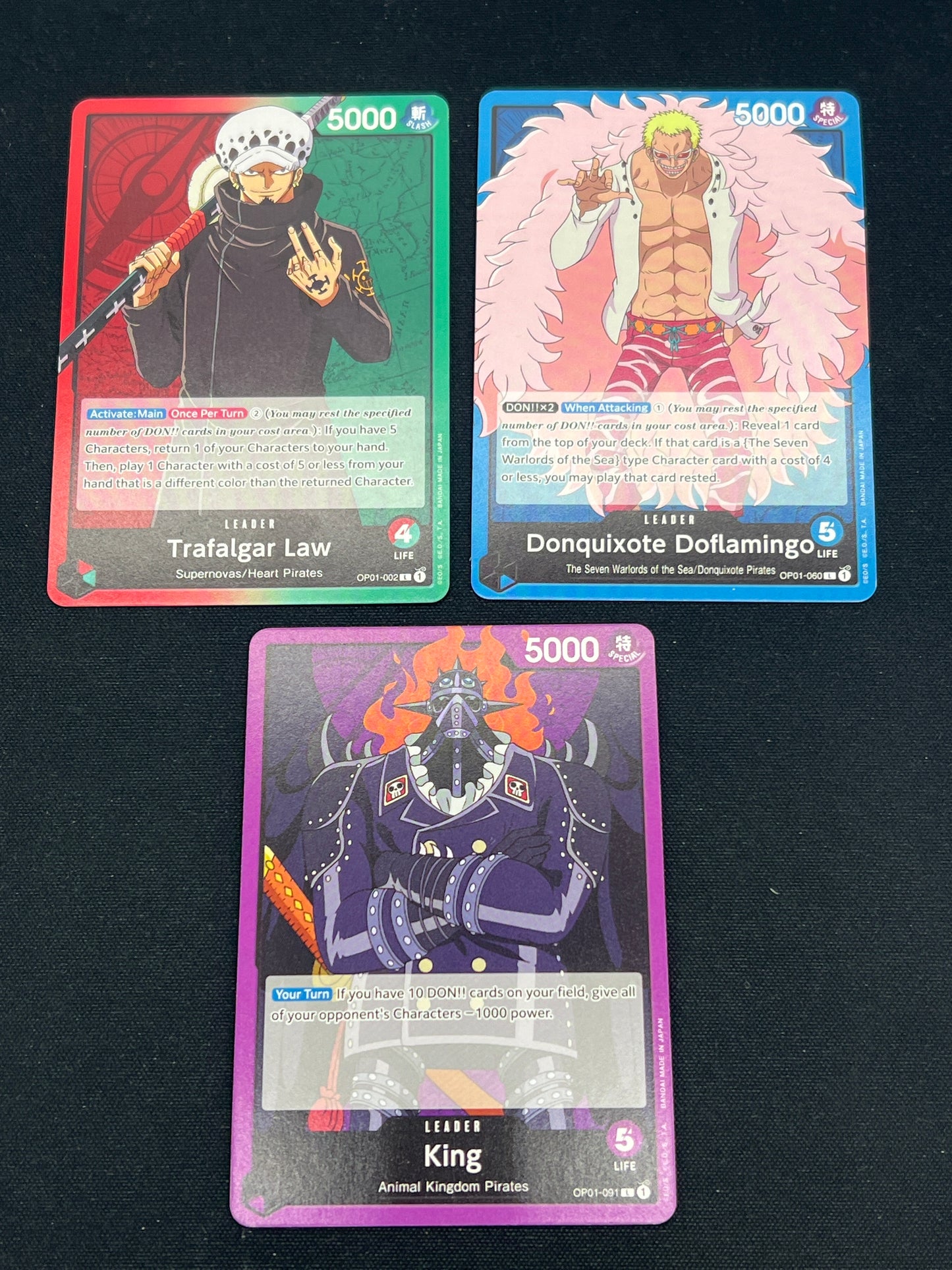 Auction Lot 106: One Piece TCG Lot of 3 Full Art Cards Conditions Vary