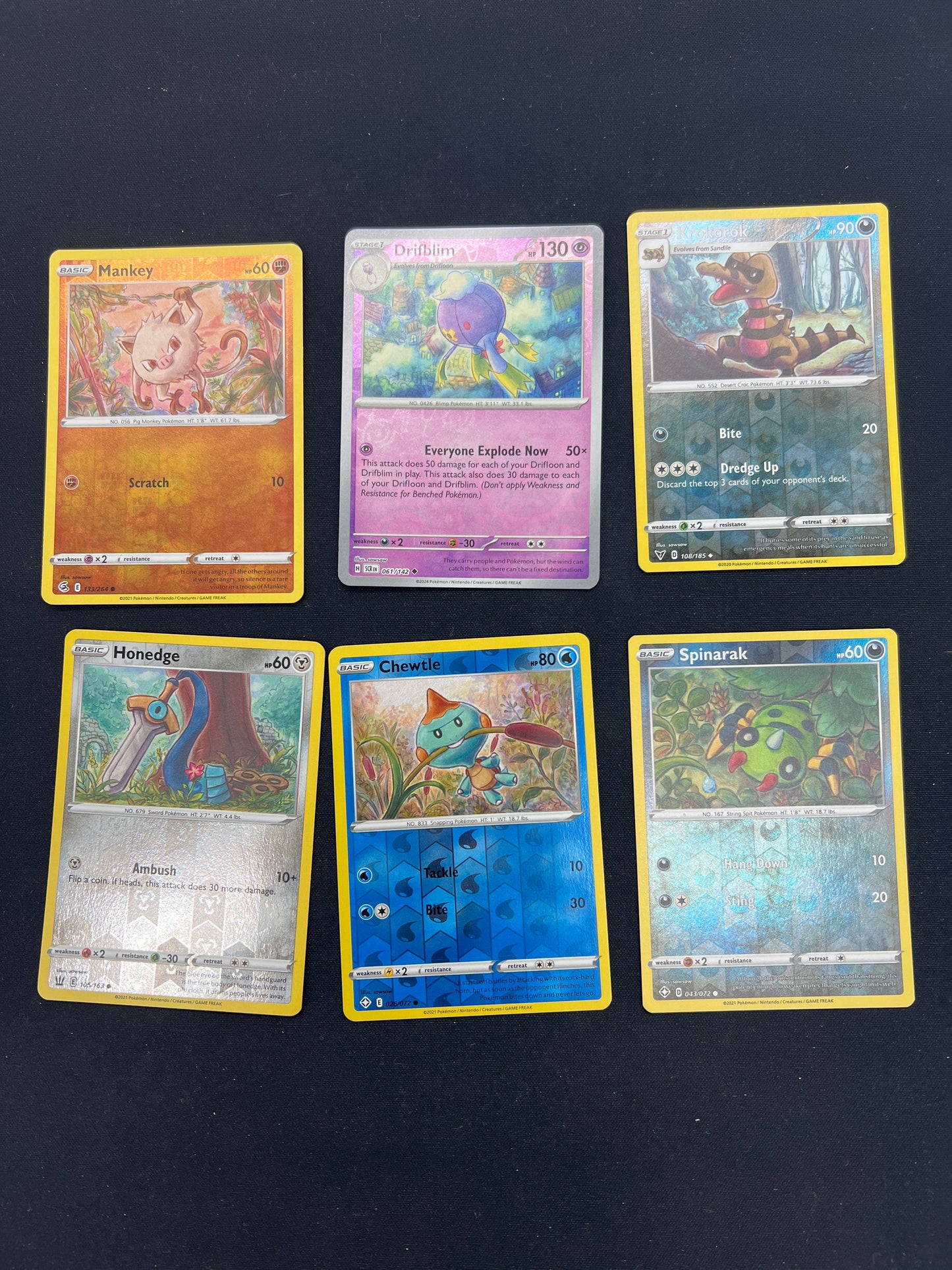 Auction Lot 462: Pokémon Cards Lot of 6 Conditions Vary