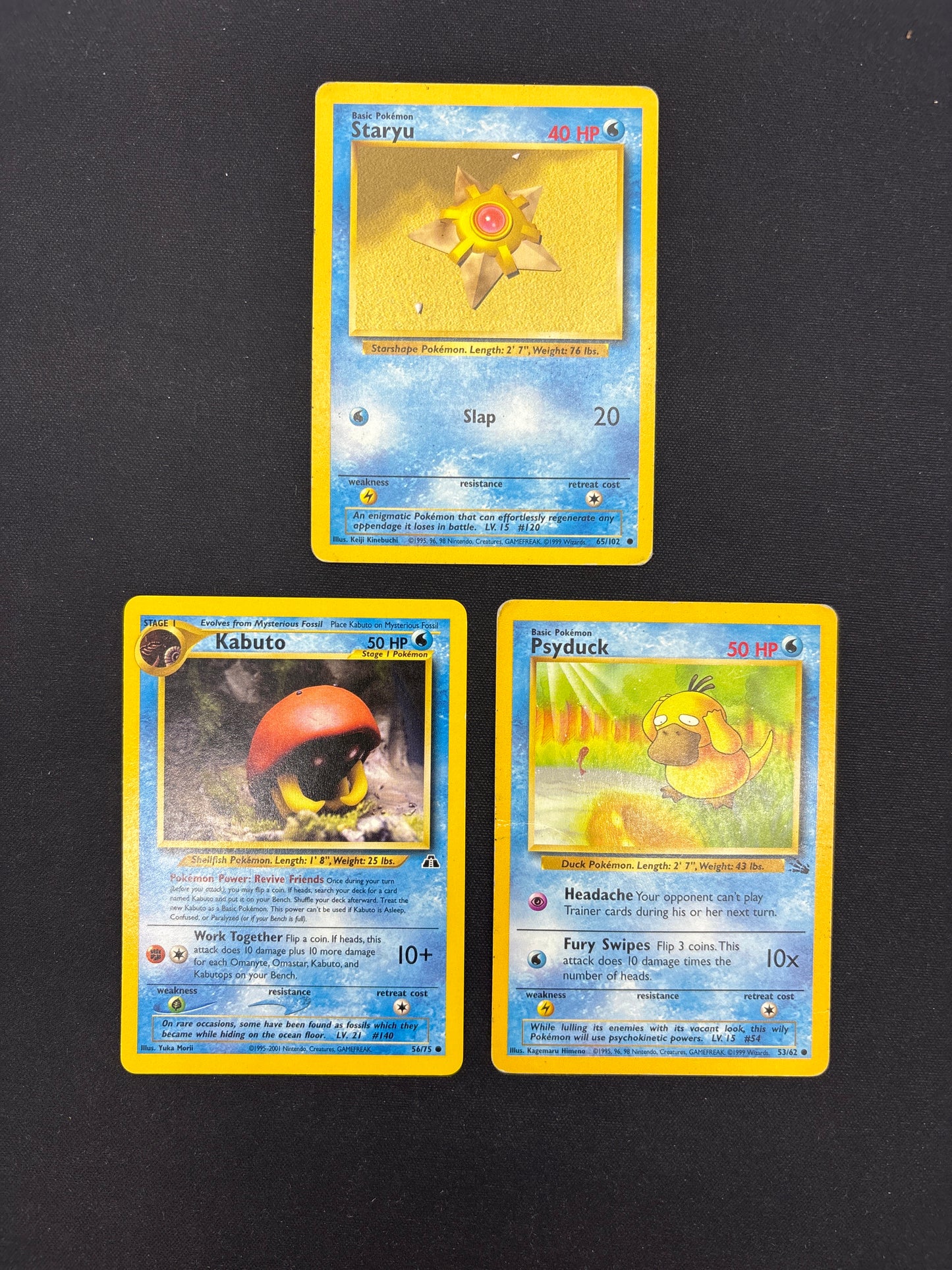 Auction Lot 373: Pokemon Cards Assorted Lot of 3 WOTC Era Water Type Common Uncommons Conditions Vary