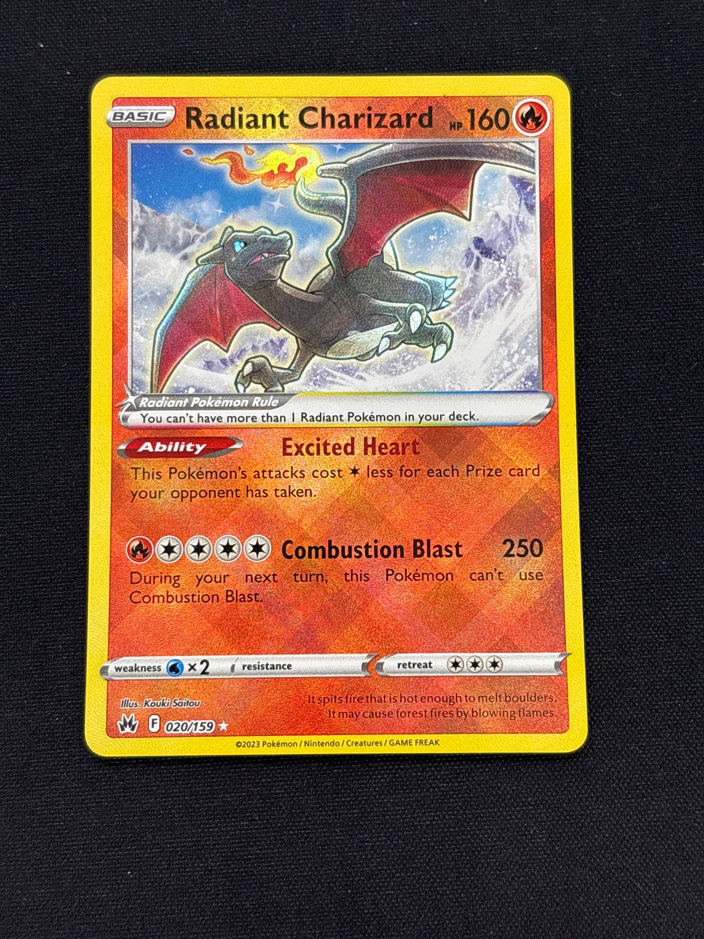 Auction Lot 161: Pokemon Card Radiant Charizard Crown Zenith Conditions Vary