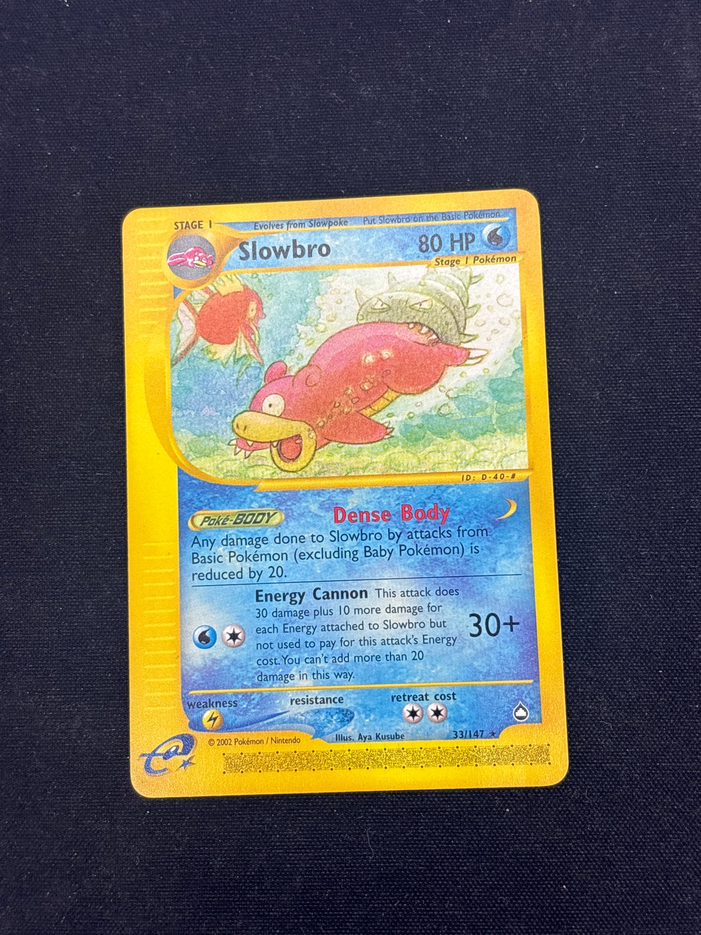 Auction Lot 288: Pokemon Cards Aquapolis Slowbro Non Holo Rare Condition Vary