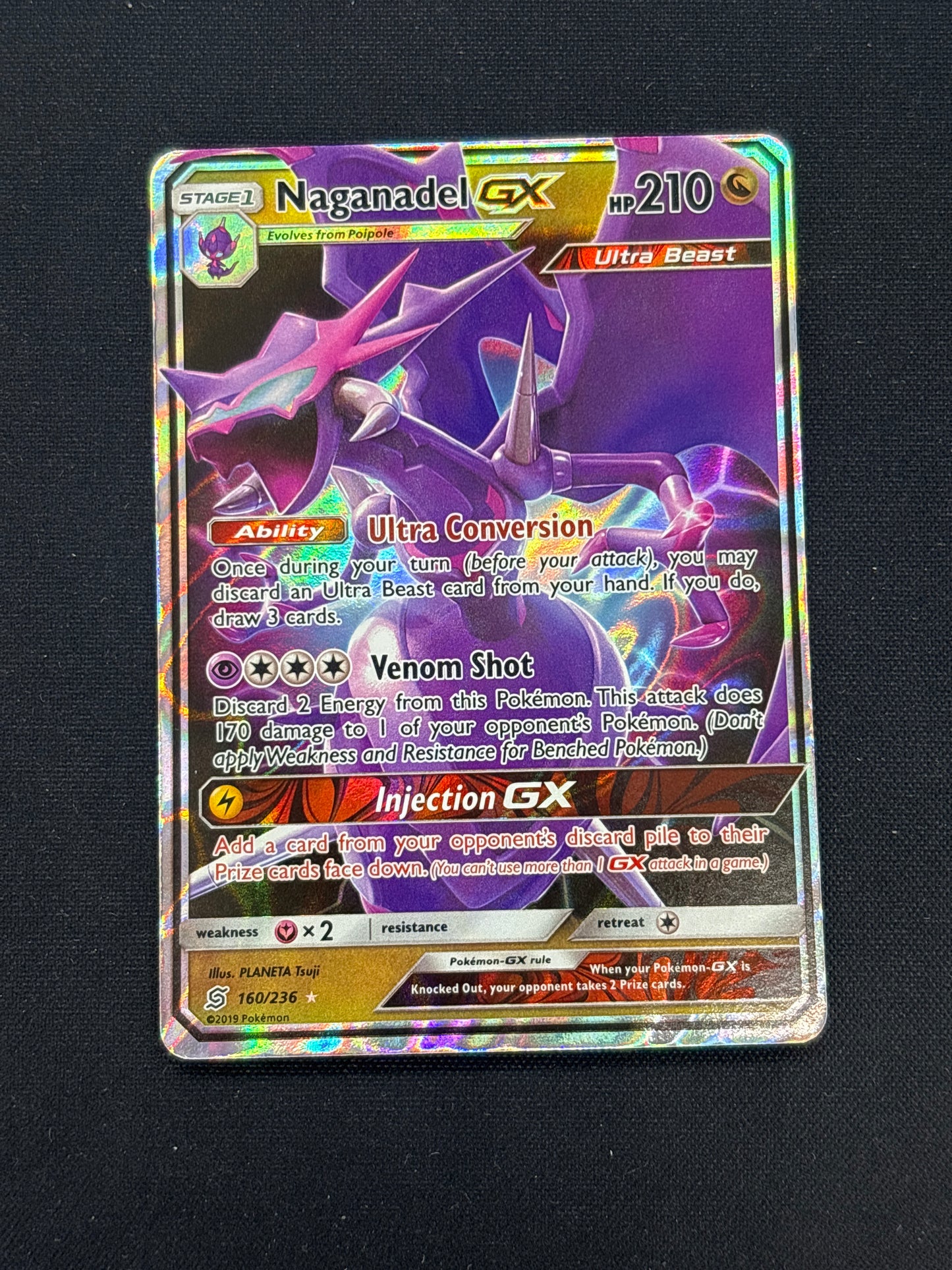 Auction Lot 332: Naganadel GX Full Art Card Conditions Vary