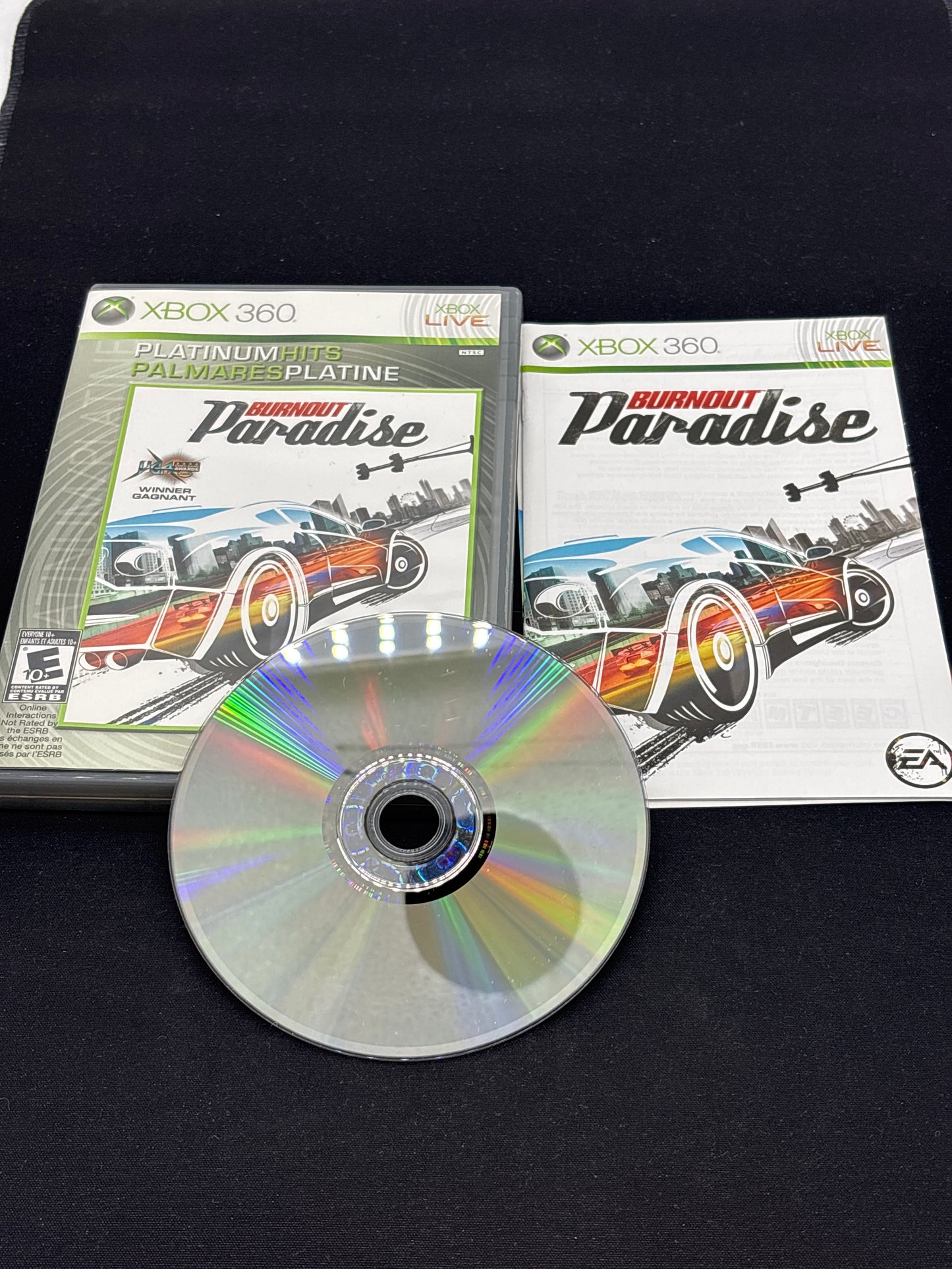Auction Lot 105: XBOX 360 Video Game Burnout Paradise Platinum Hits CIB