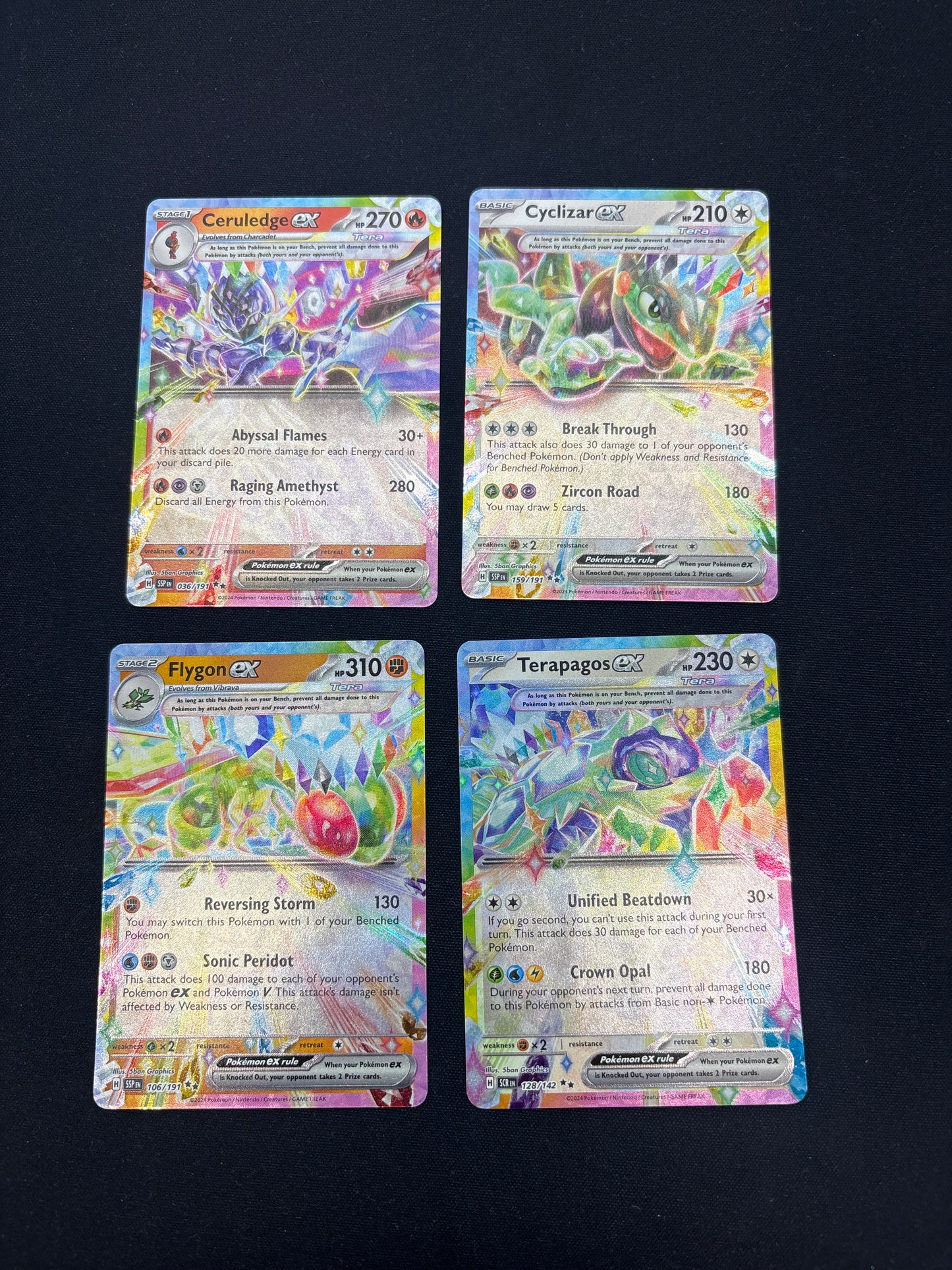 Auction Lot 287: Pokemon Cards Lot of 4 Tera EX Double Rares Conditions Vary