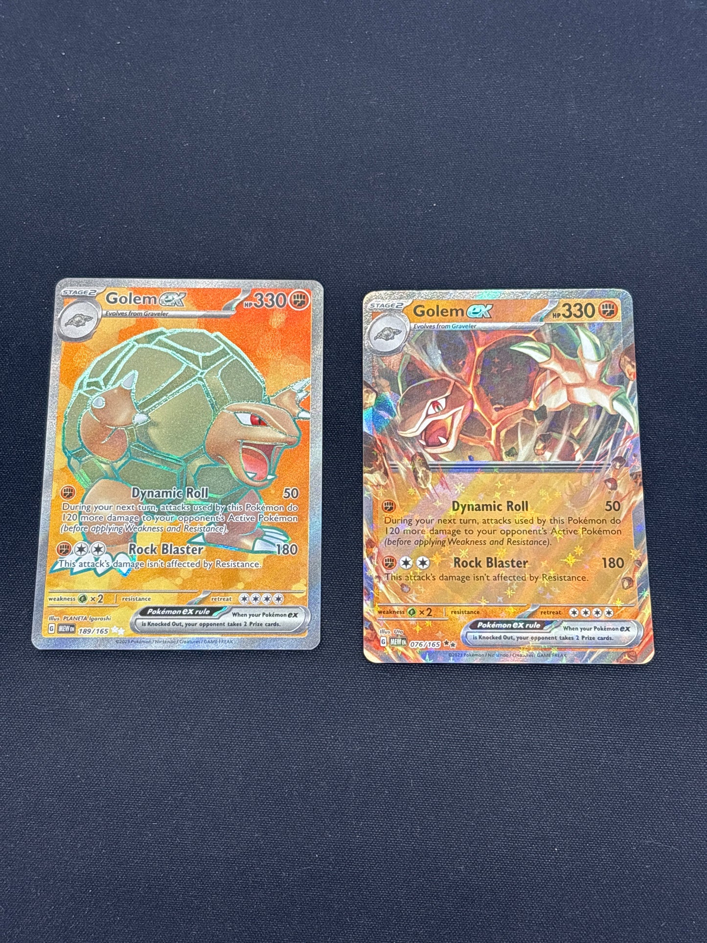 Auction Lot 422: Pokemon Cards SV 151 Golem EX Full Art Lot Conditions Vary