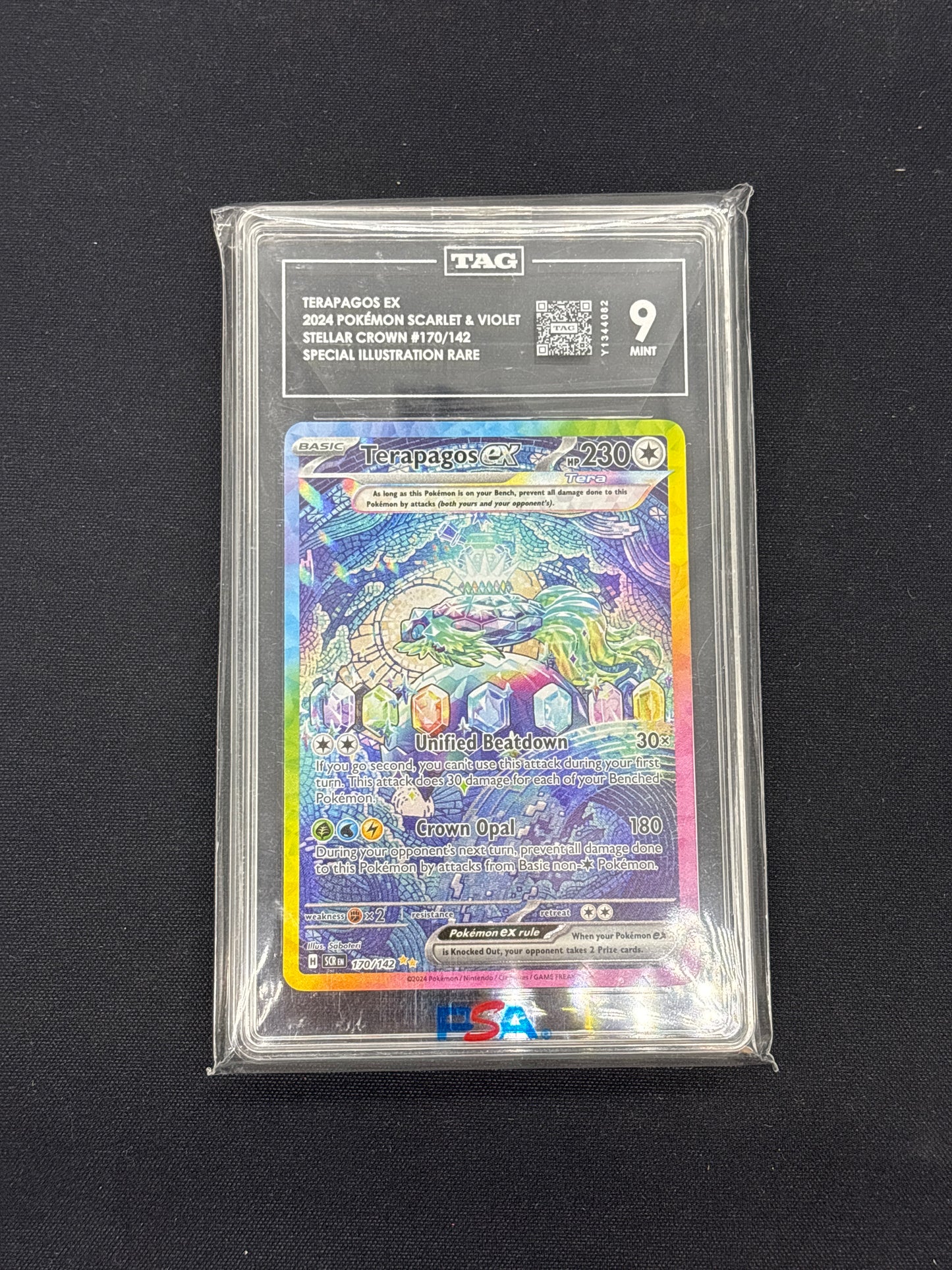 Auction Lot 27: TAG 9 Terapagos EX 170 Special Illustration Rare Stellar Crown