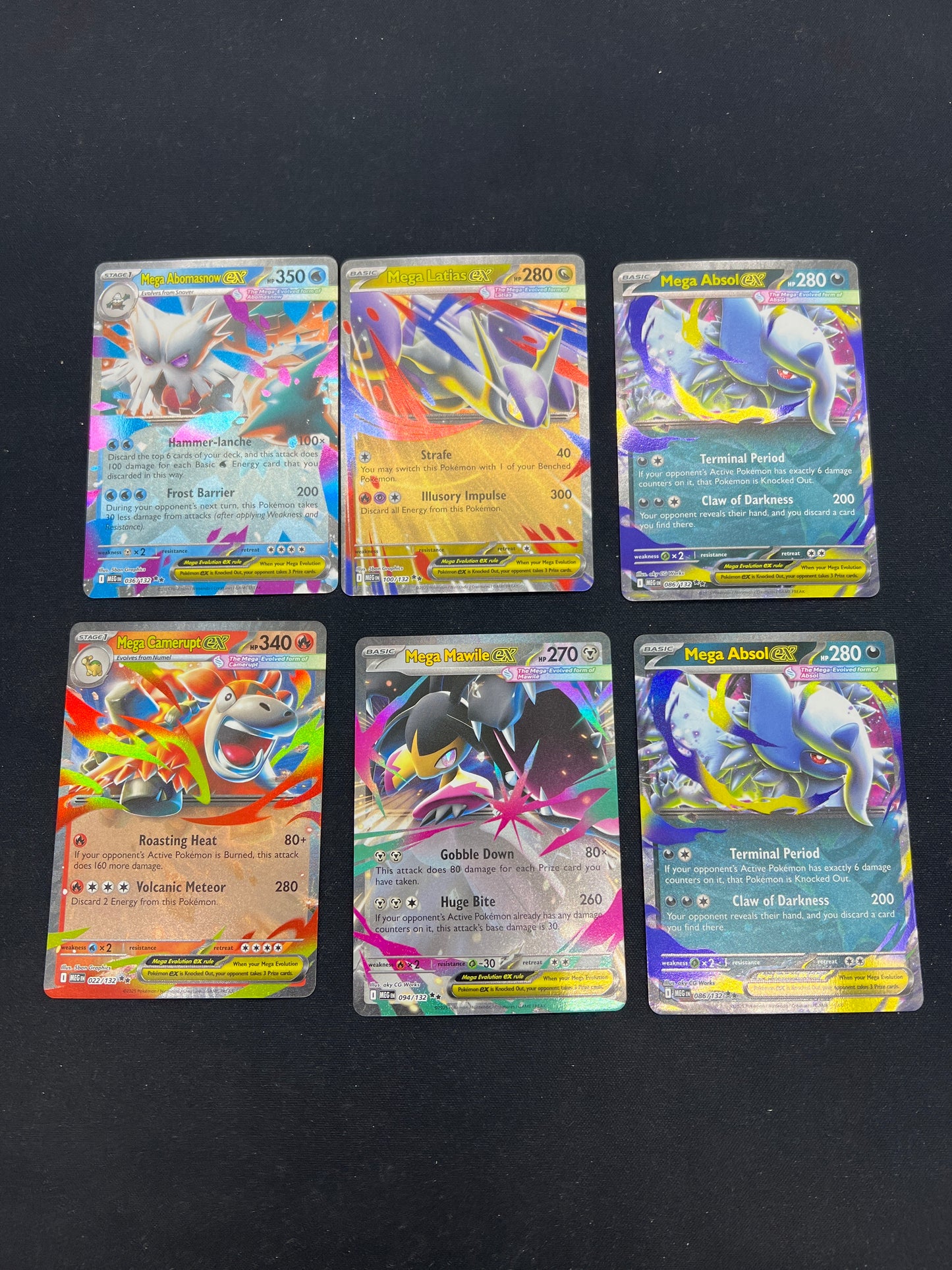 Auction Lot 89: Pokemon Cards Lot of 6 ME Era Double Rares Conditions Vary