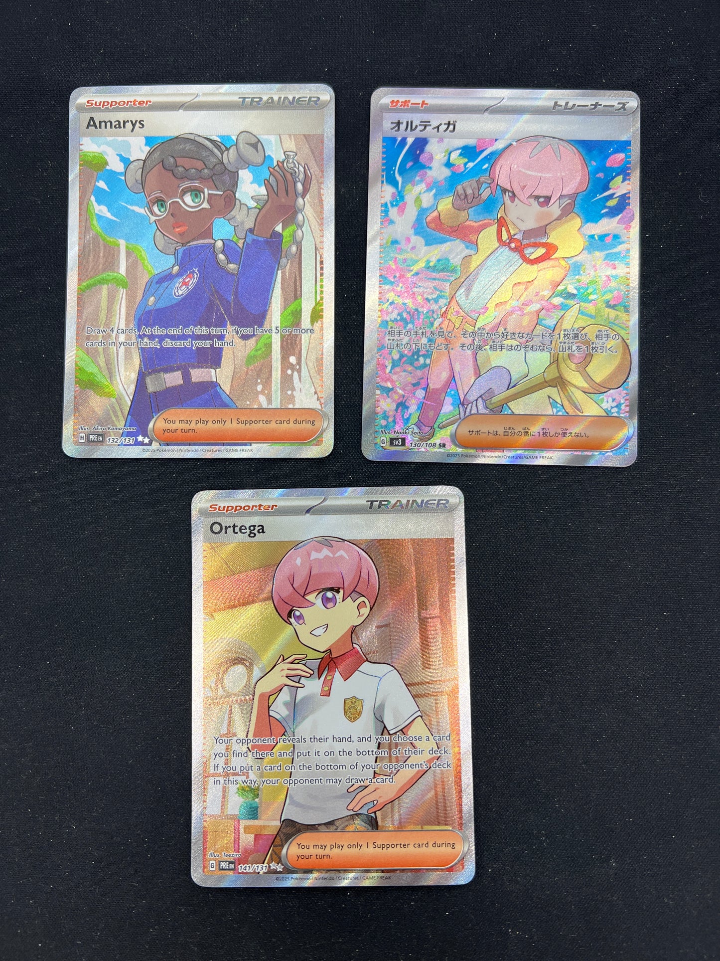 Auction Lot 254: Pokemon Cards Assorted Lot of 3 Full Art Trainers Conditions Vary