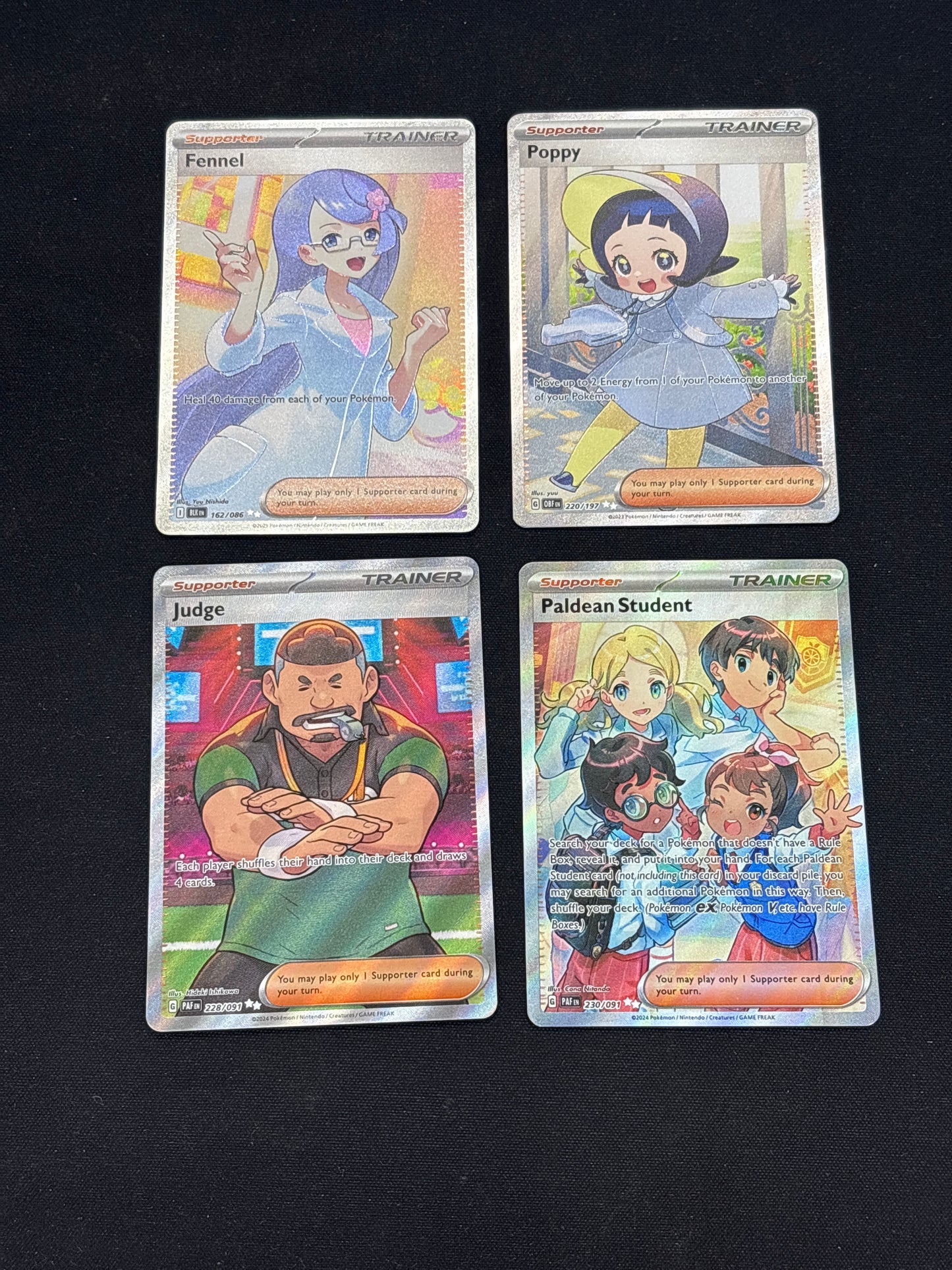 Auction Lot 46: Pokemon Cards Lot of 4 Full Art Trainers Conditions Vary
