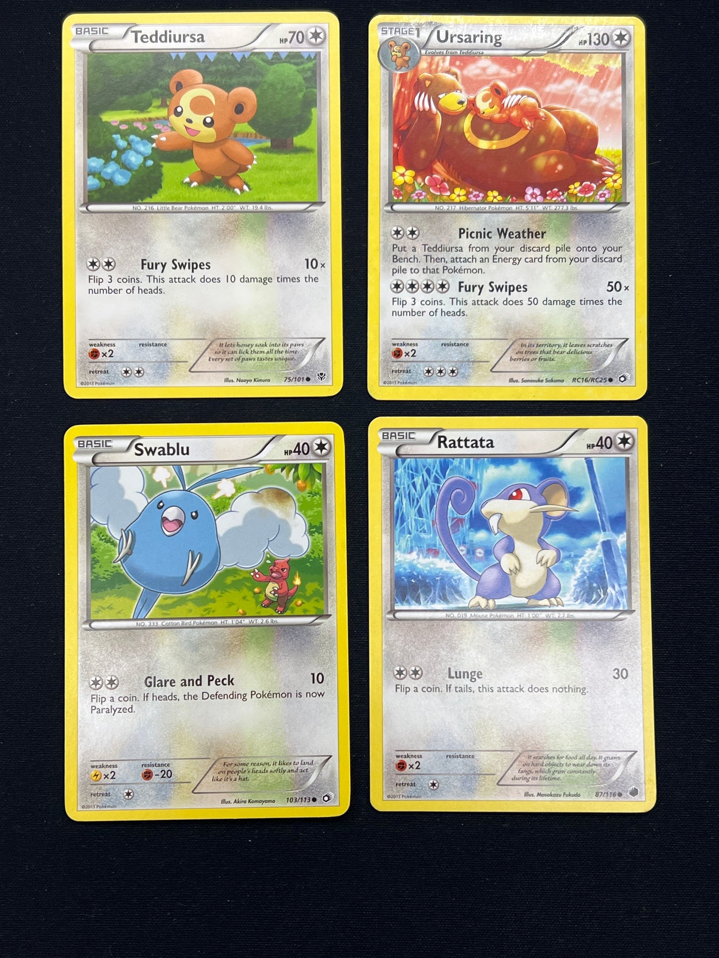 Auction Lot 389: Pokemon Cards Lot of 4 Assorted Normal Type Conditions Vary