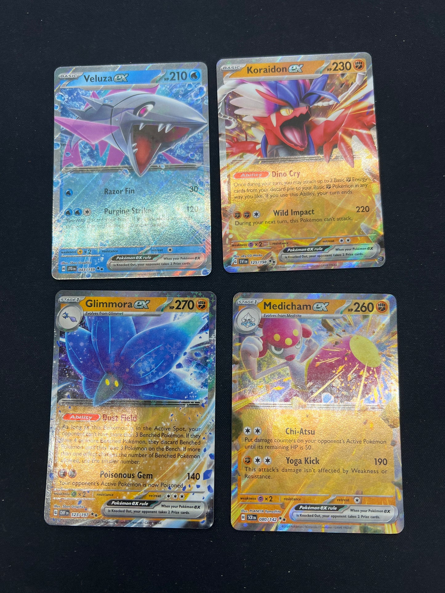 Auction Lot 196: Pokemon Cards Lot of 4 Assorted EX SV Conditions Vary