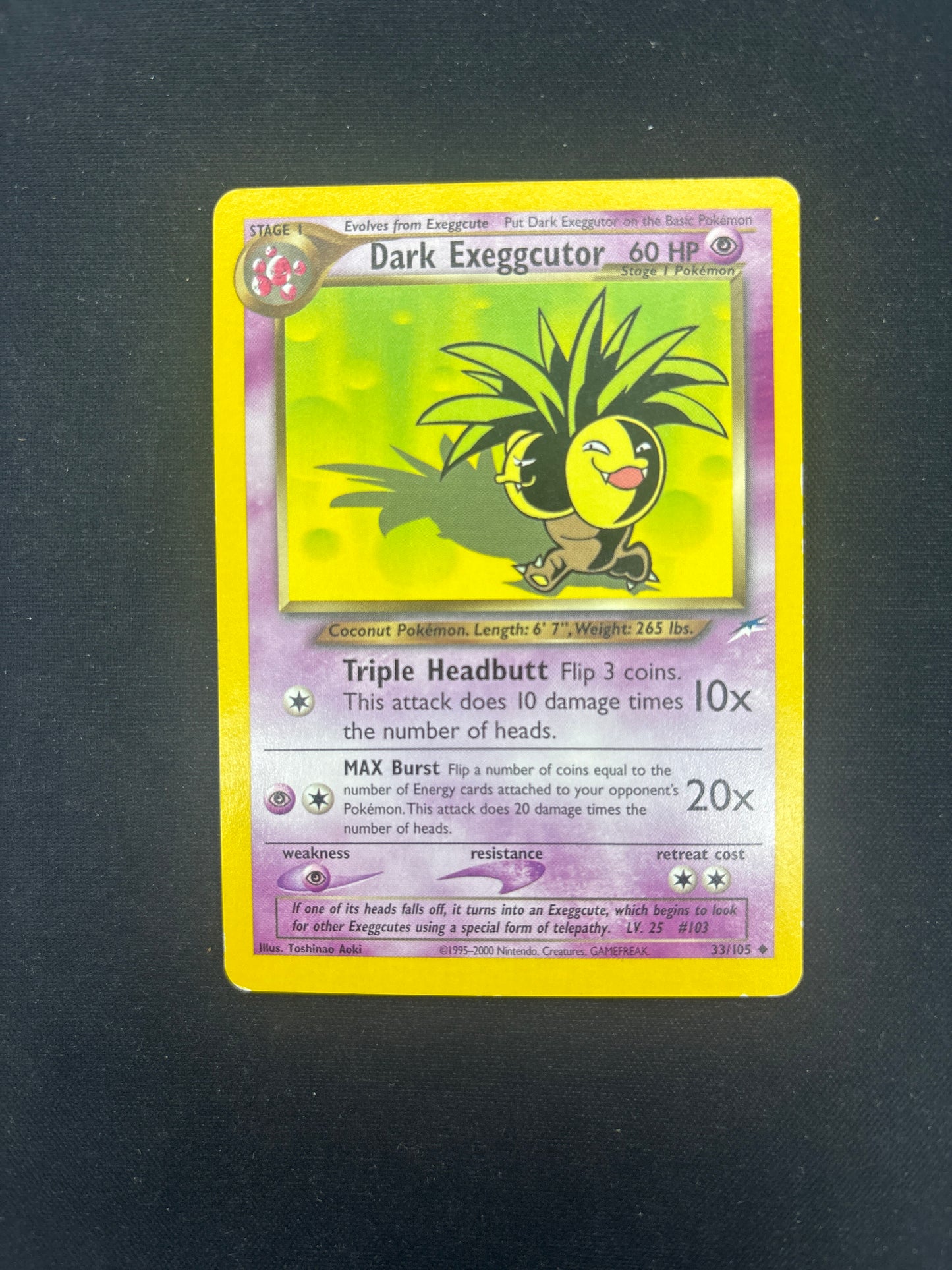 Auction Lot 15: Pokemon Card Dark Exeggutor Neo Destiny Condition Vary