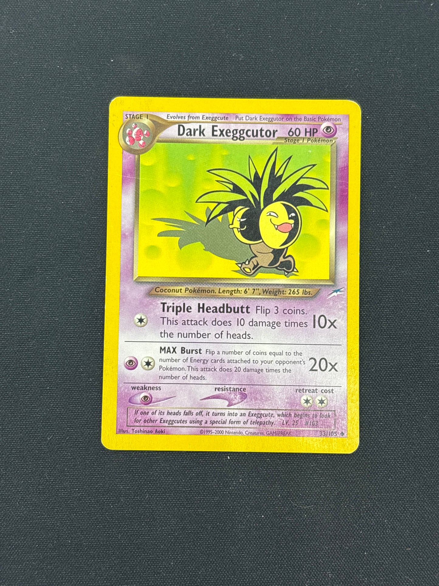 Auction Lot 144: Dark Exeggcutor Pokemon Neo Destiny Card Conditions Vary