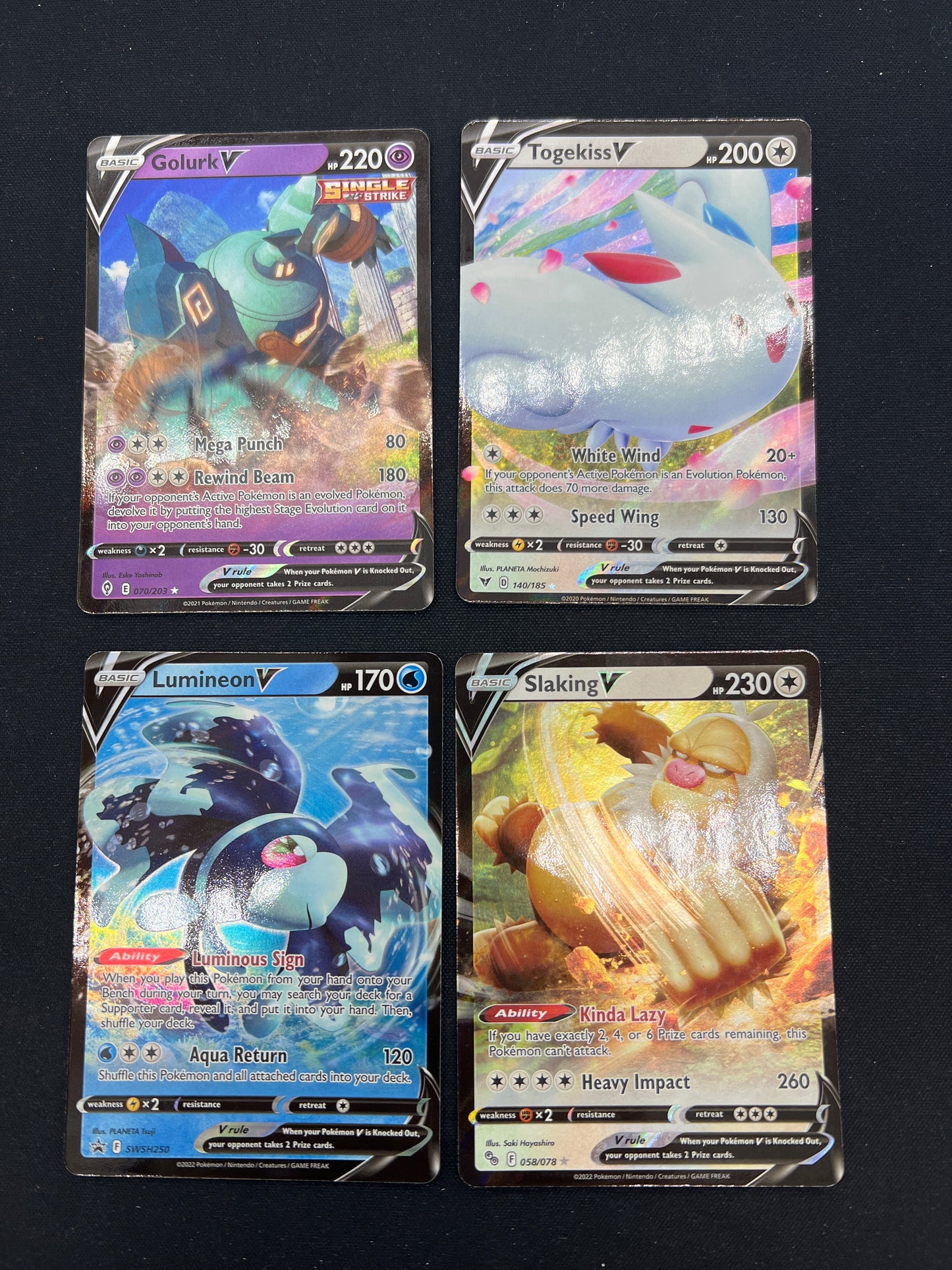 Auction Lot 186: Pokemon Cards Lot of 4 Assorted V Ultra Rares SWSH Conditions Vary