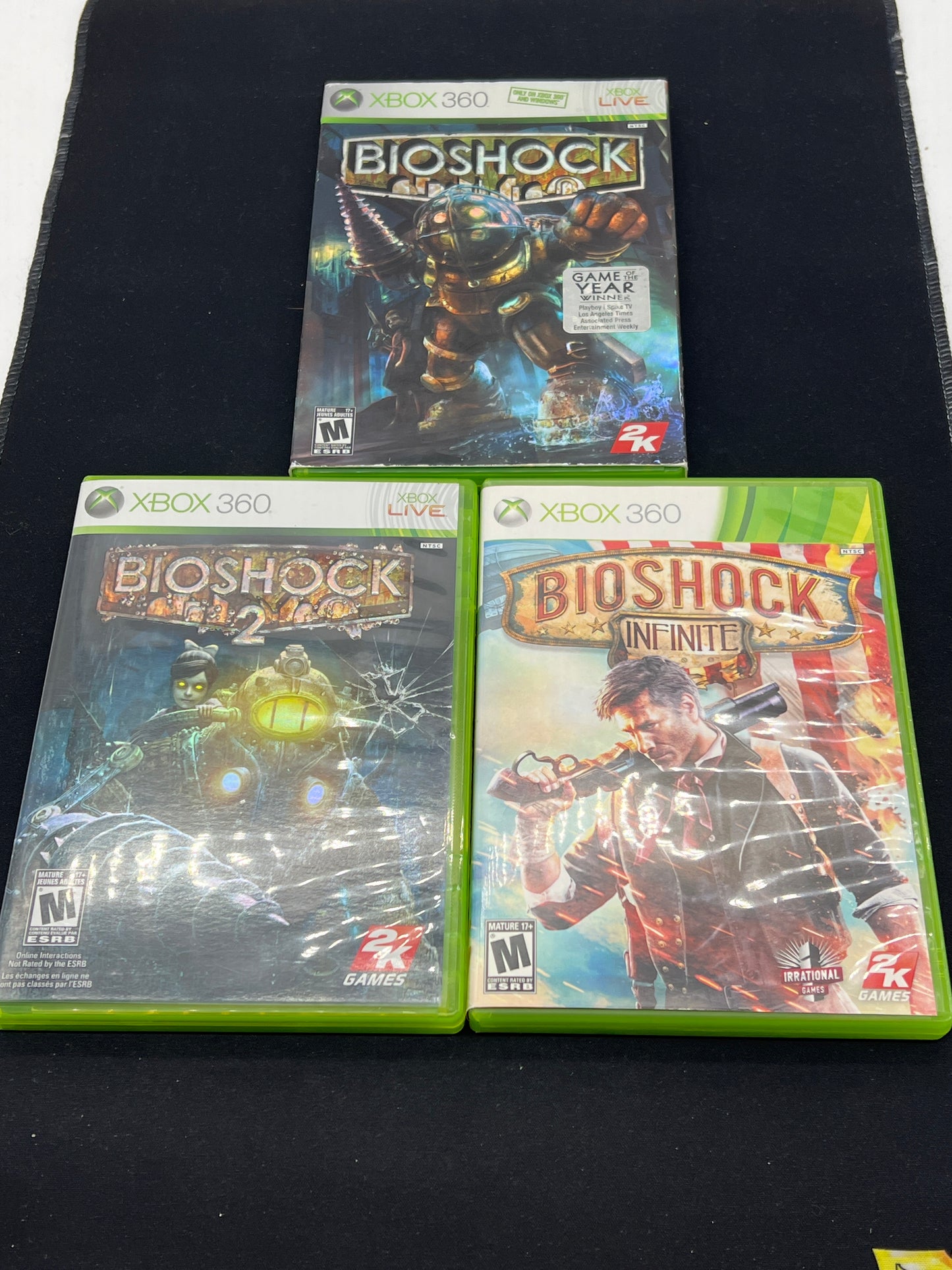 Auction Lot 213: XBOX 360 Video Game Lot of 3 Bioshock 1 2 Infinite CIB