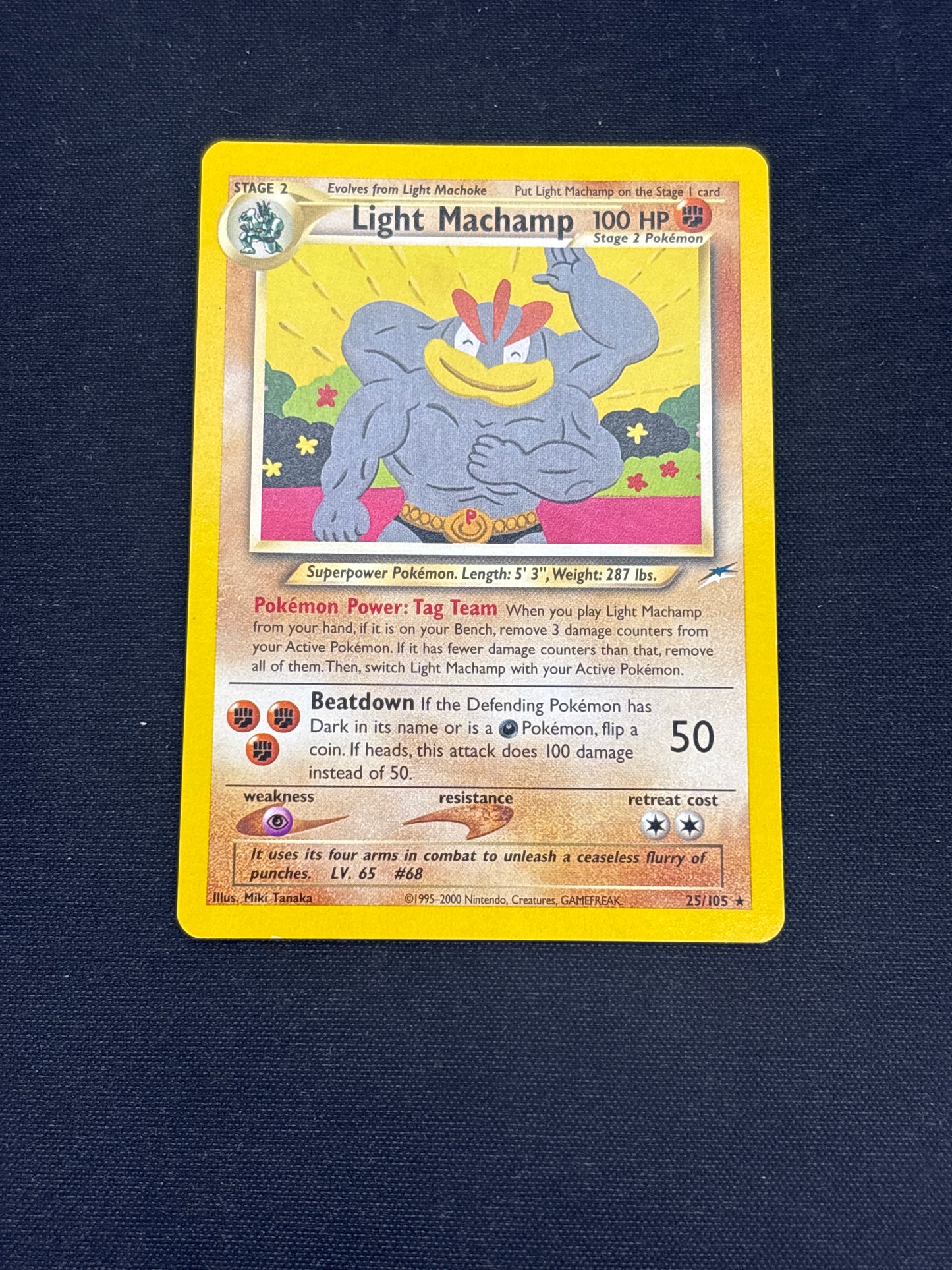 Auction Lot 262: Pokemon Cards Light Machamp Non Holo Rare Neo Destiny Condition