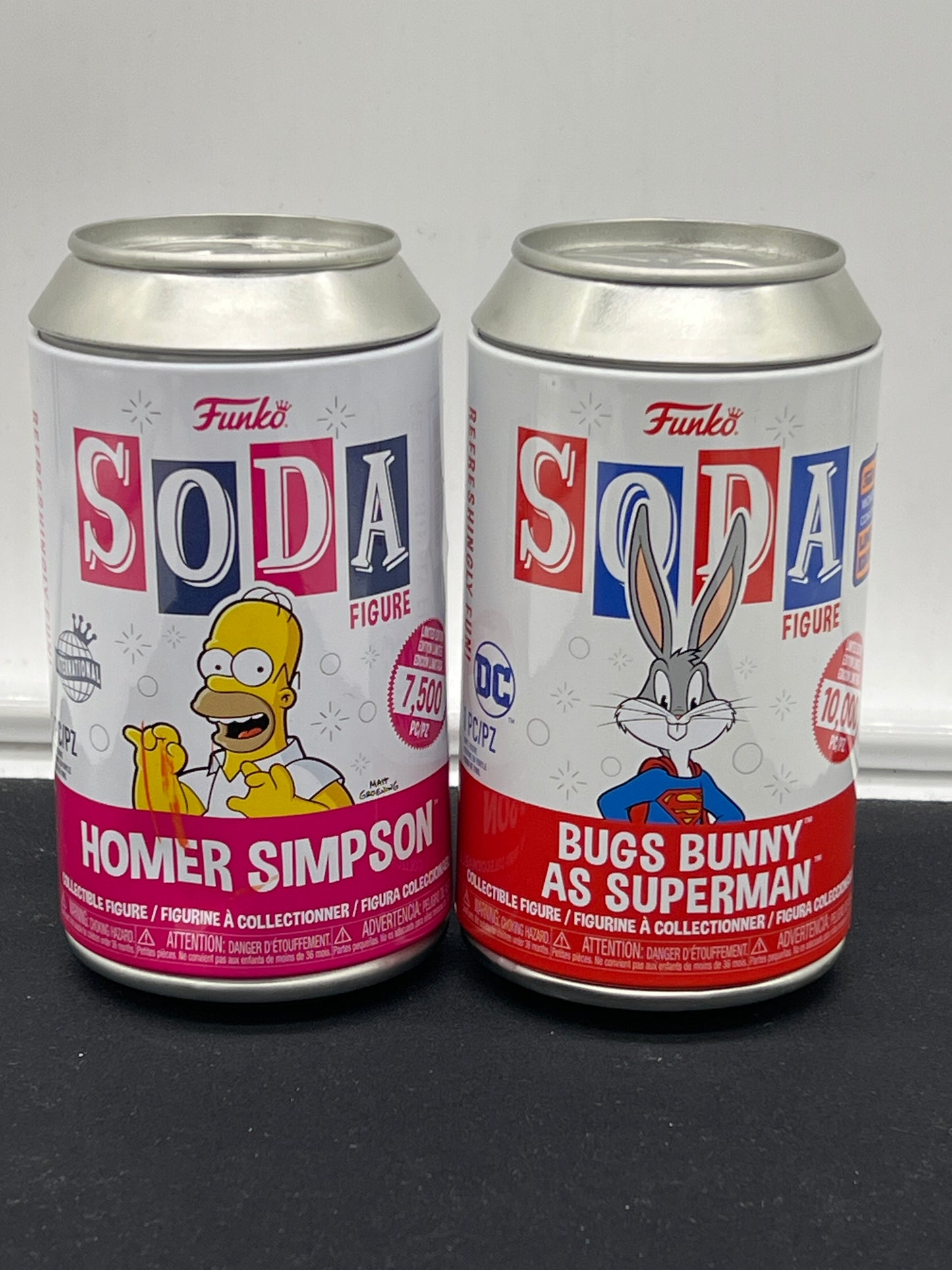 Auction Lot 51: Funko Soda Lot of 2 Homer Simpson & Bugs Bunny As Superman