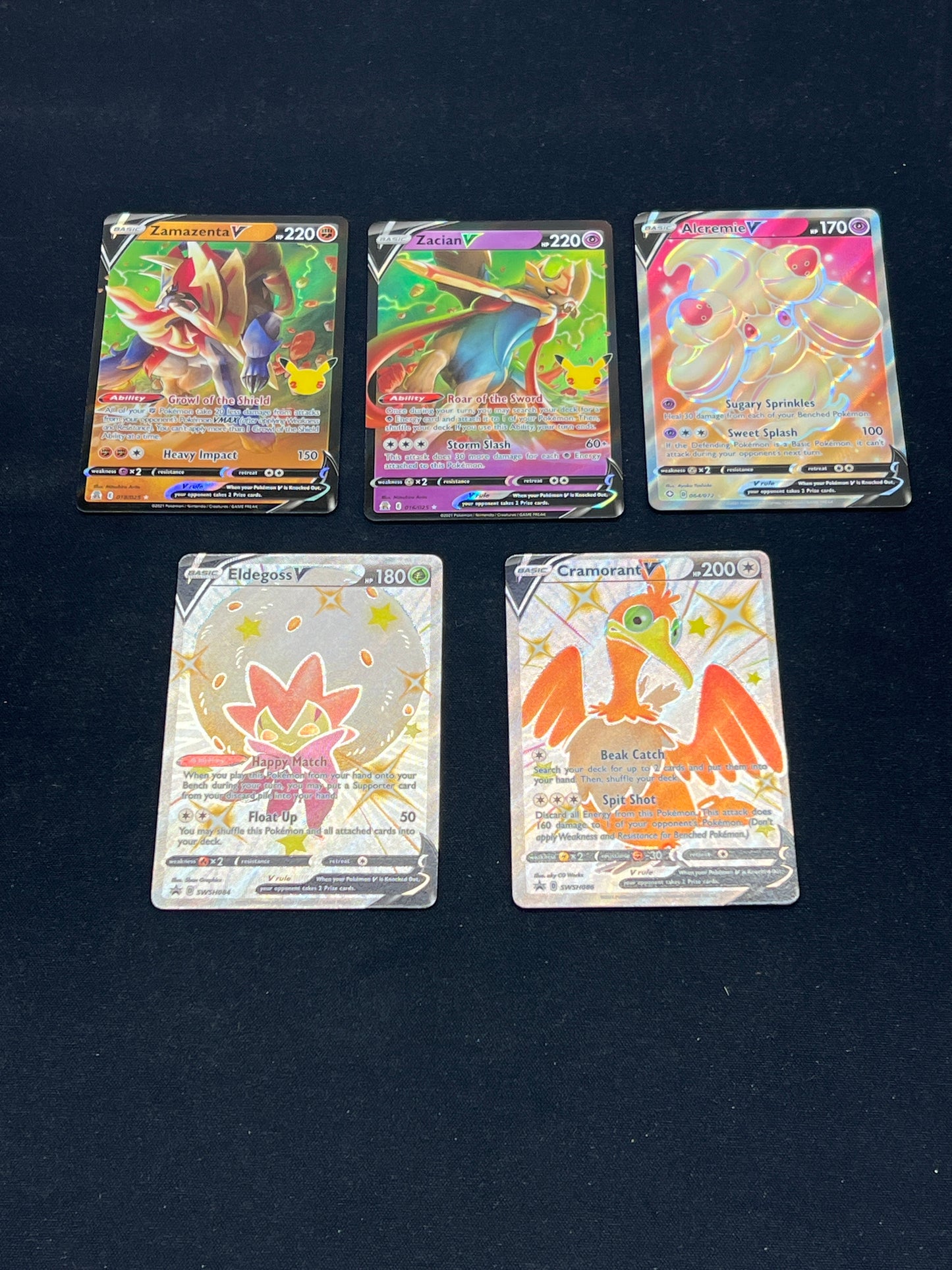 Auction Lot 143: Pokemon Cards Lot of 5 Assorted Full Arts SWSH Era Conditions Vary