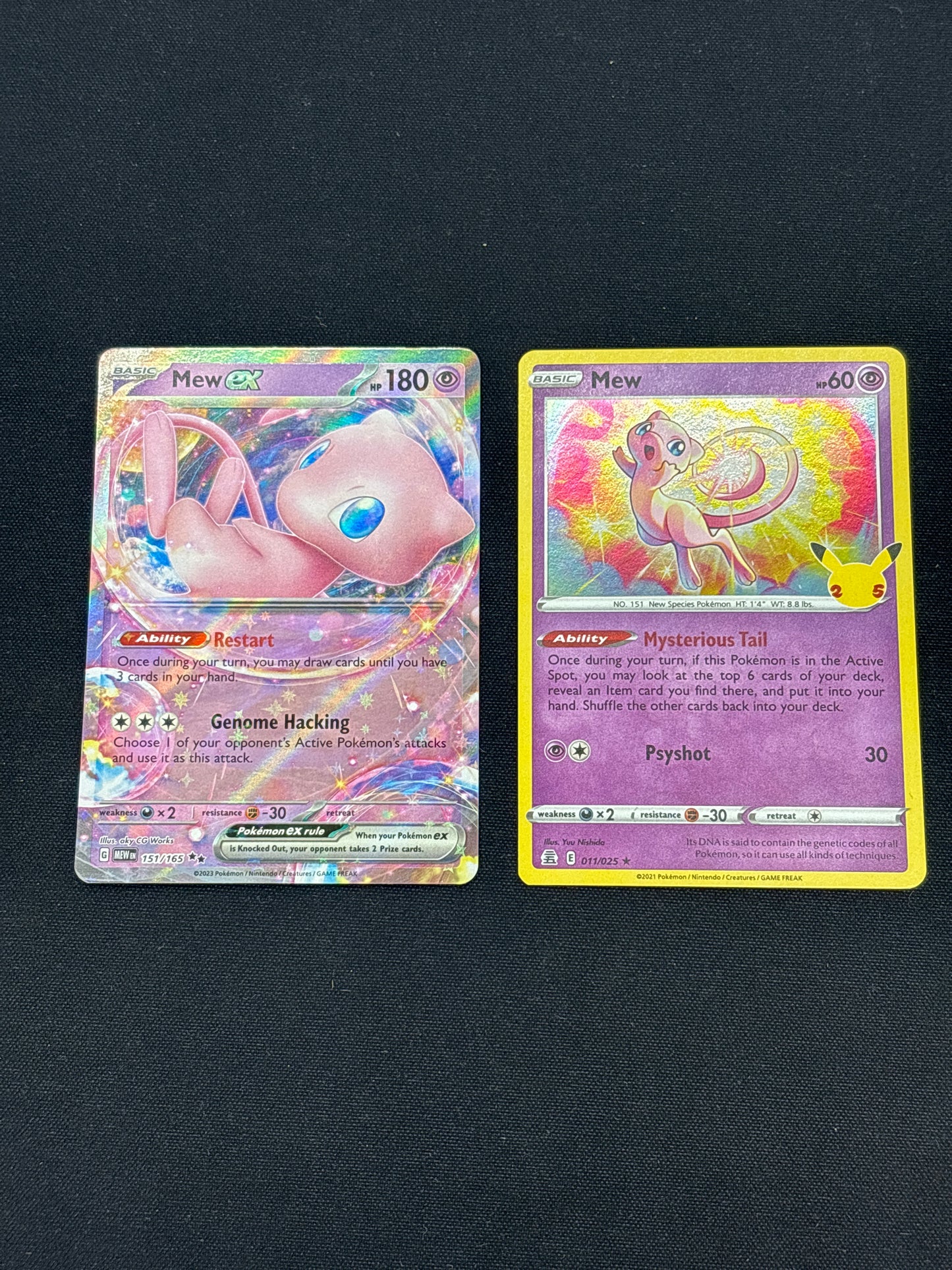 Auction Lot 290: Pokemon Cards Lot of 2 Mew EX and Mew Holo Celebrations Conditions Vary