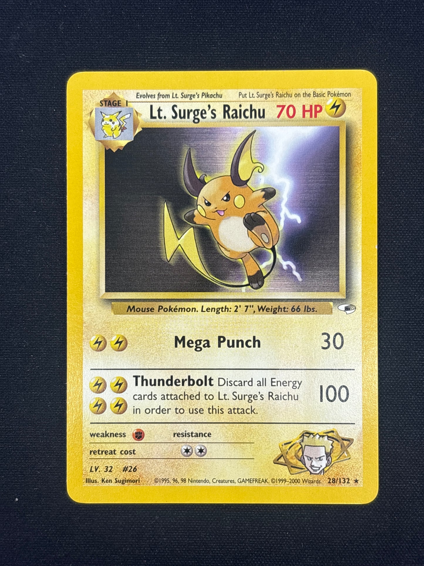 Auction Lot 29: Pokemon Cards Lt. Surge Raichu Gym Heroes Conditions Vary