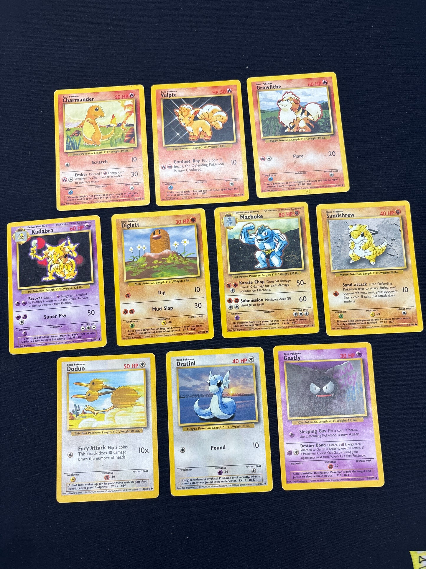Auction Lot 57: Pokemon 10 Card Lot Base Set Conditions Vary