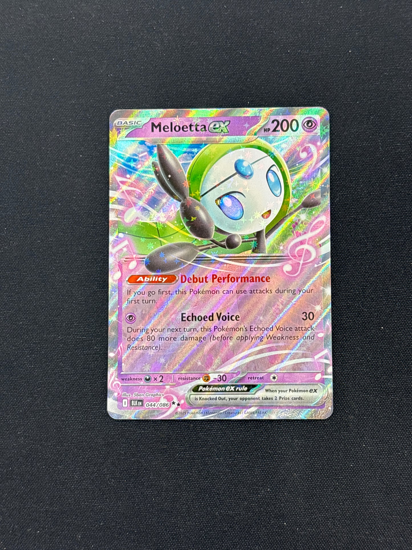 Auction Lot 194: Meloetta EX Pokemon SV Black Bolt Card Conditions Vary