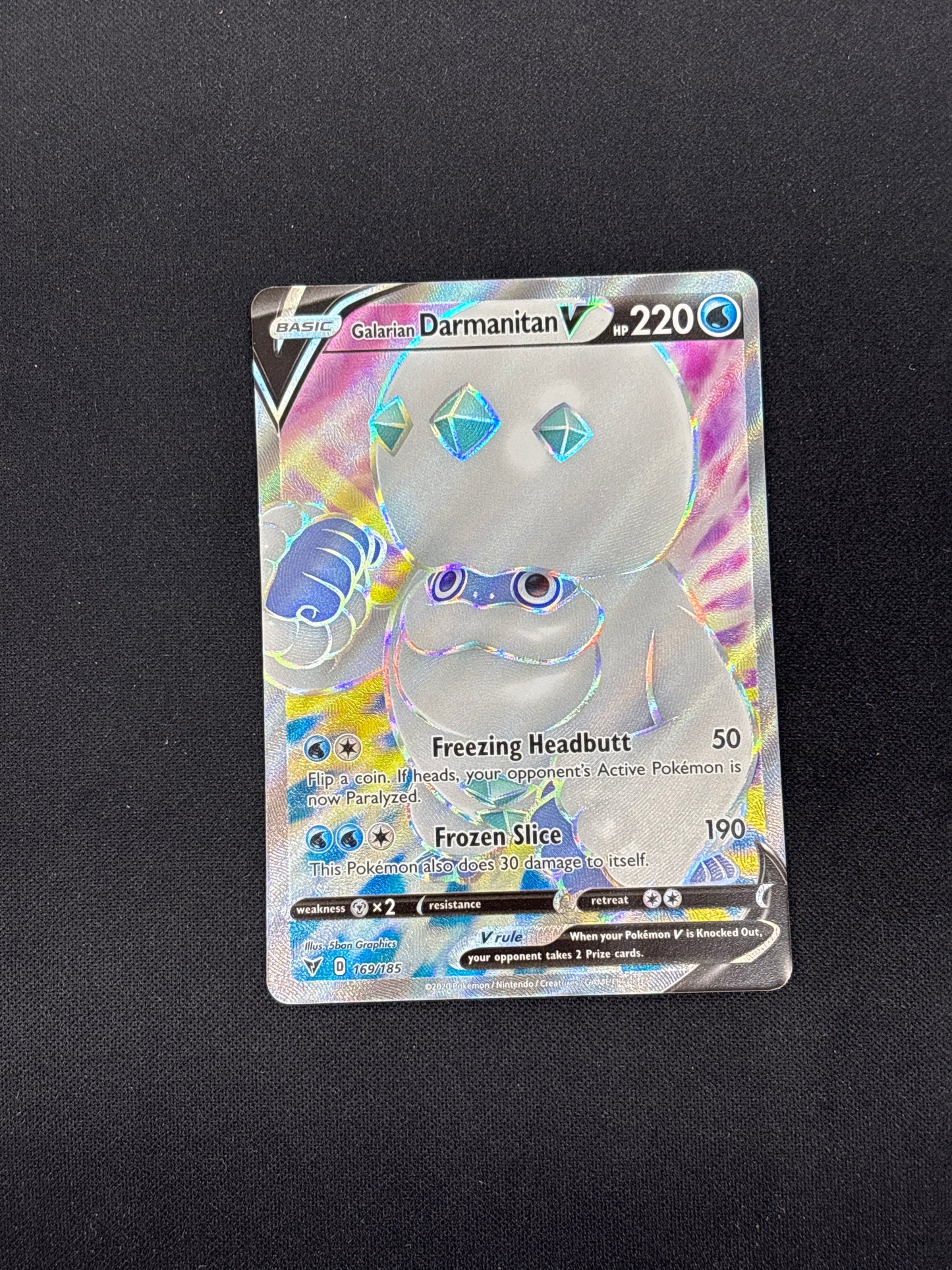 Auction Lot 183: Galarian Darmanitan V Full Art Card Conditions Vary