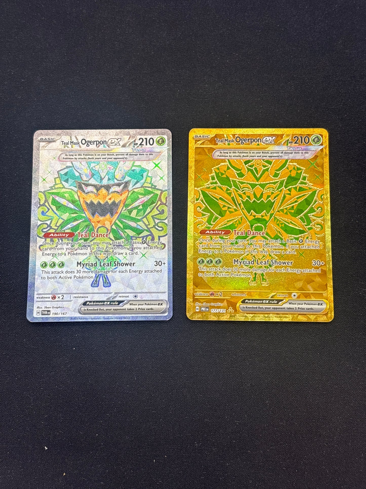 Auction Lot 262: Pokemon Cards Lot of 2 Teal Mask Ogerpon EX Full Arts Conditions Vary