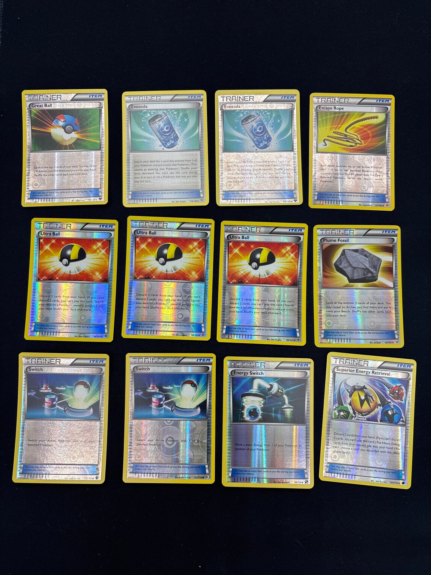 Auction Lot 52: Pokemon Mid Era Holo Trainer Card Lot 4 Conditions Vary