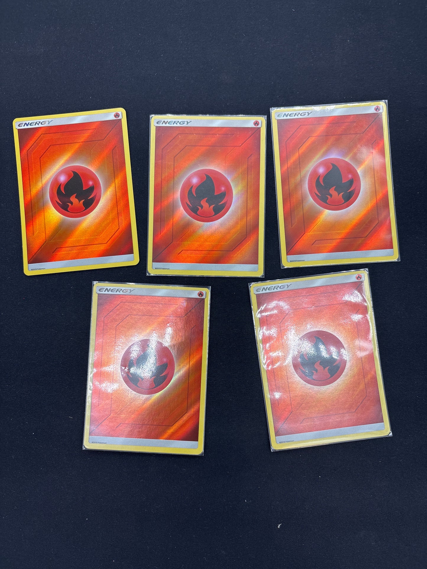 Auction Lot 256: Fire Energy Holo Card Lot Conditions Vary