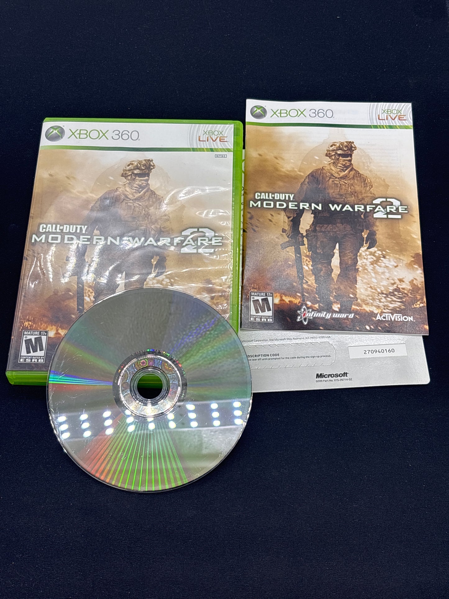 Auction Lot 180: Call of Duty Modern Warfare 2 Video Game XBOX 360 CIB