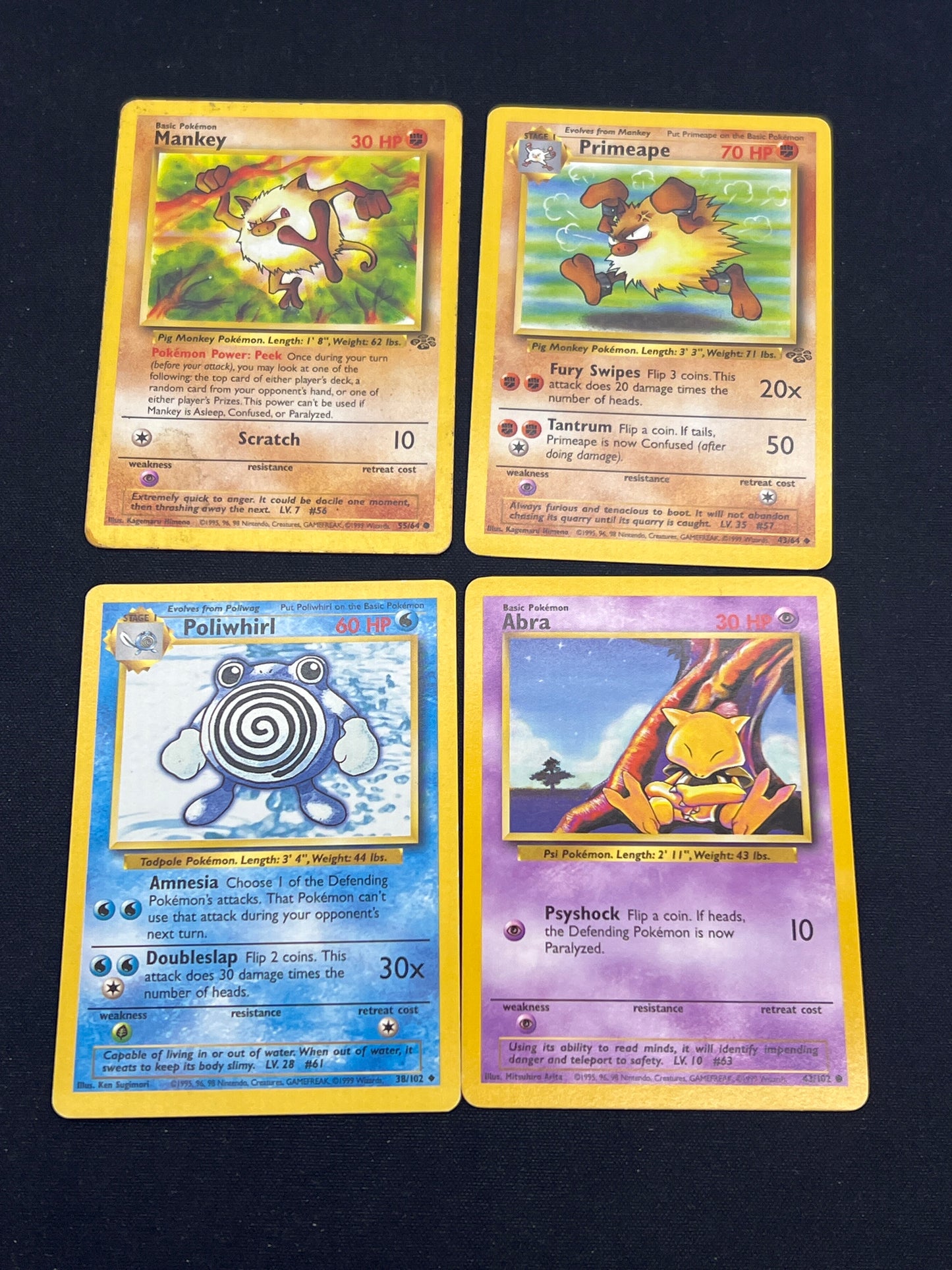 Auction Lot 314: Pokemon Cards Assorted Lot of 4 Base Set & Jungle Commons Uncommons Conditions Vary