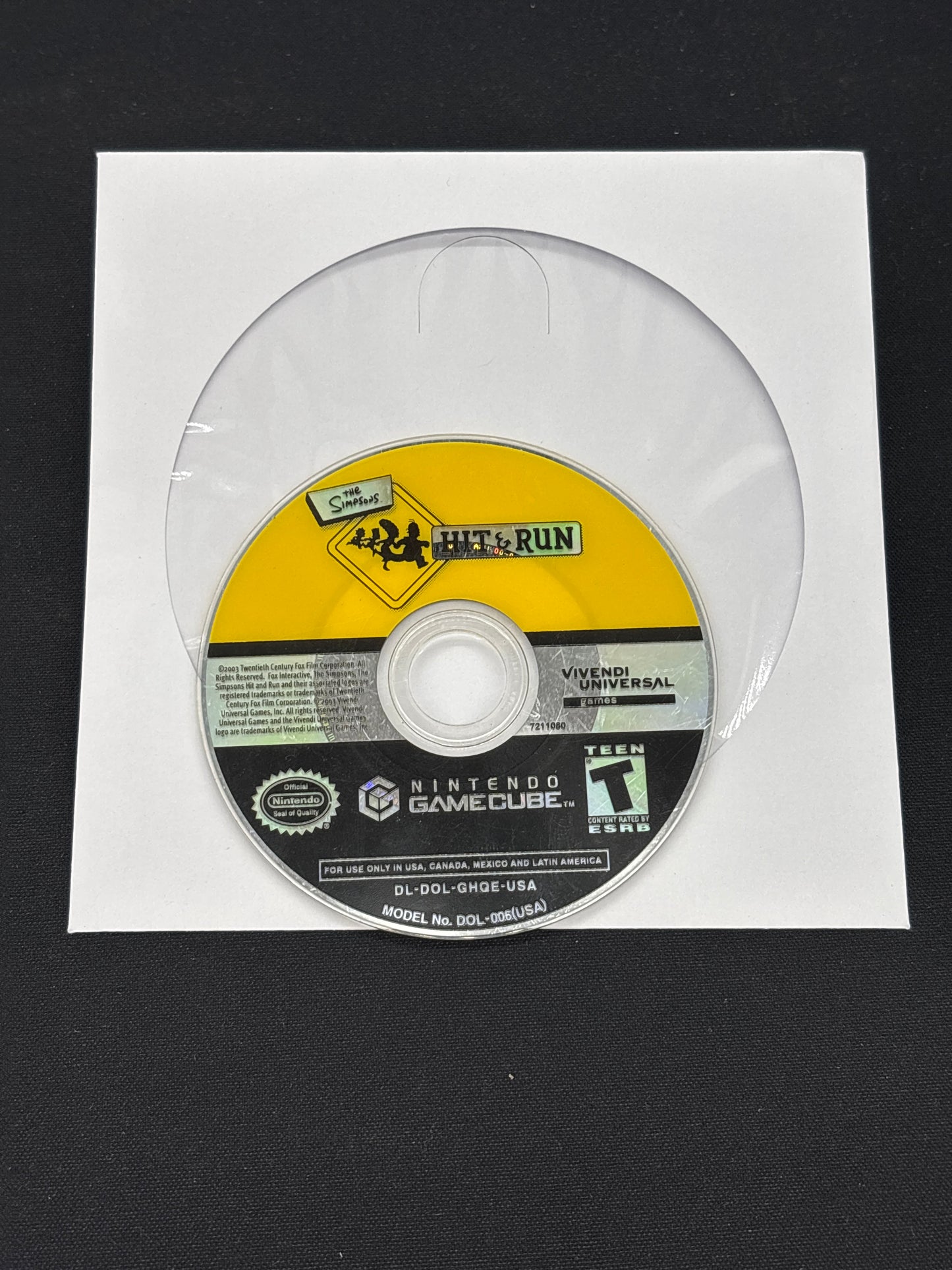 Auction Lot 165: The Simpsons Hit & Run Video Game Nintendo Gamecube Loose