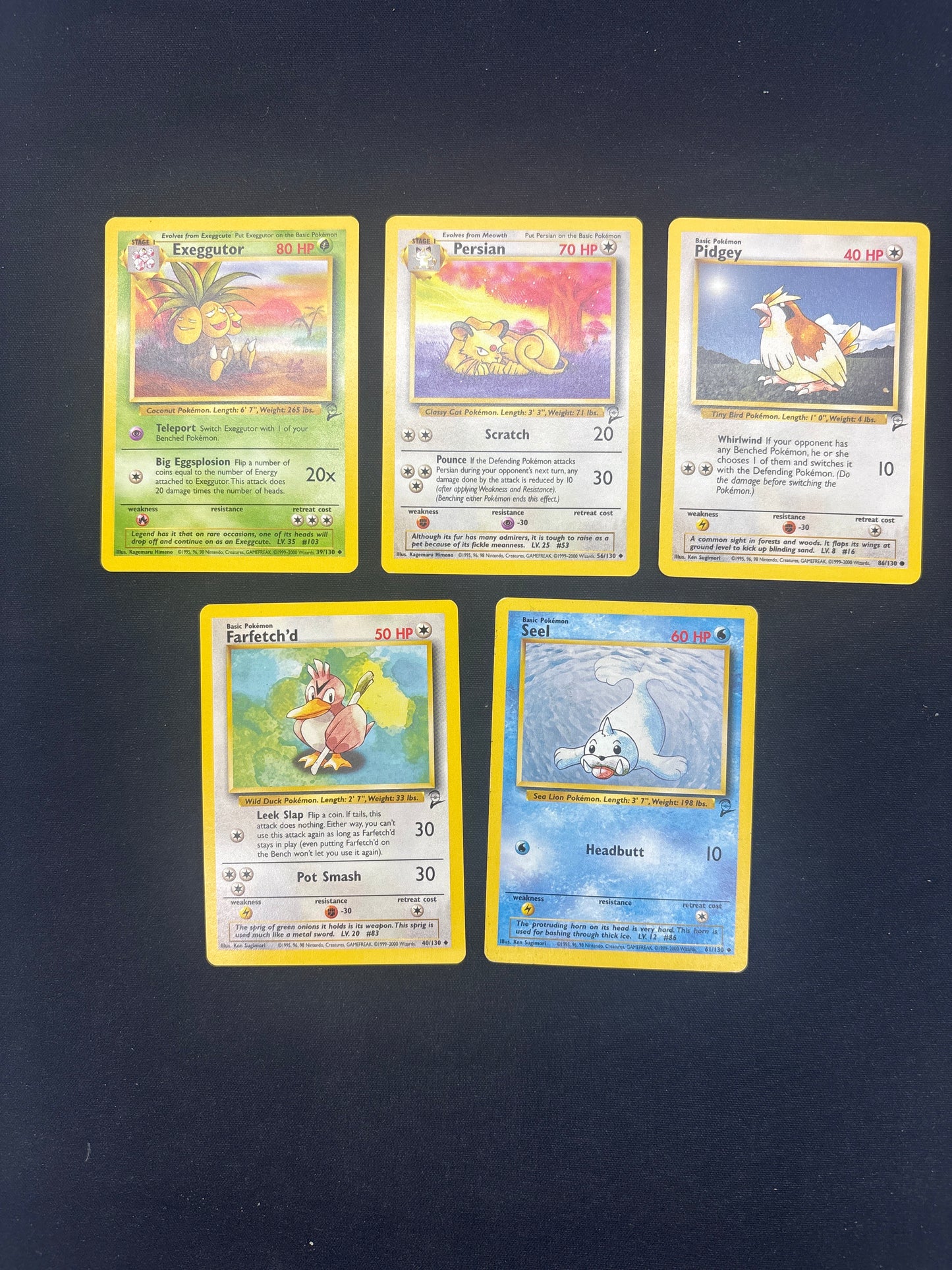 Auction Lot 47: Pokemon Cards Lot of 6 Base Set 2 Conditions Vary