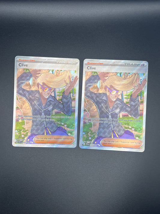 Auction Lot 394: Pokemon Cards Lot of 2 Clive Full Art Condition Vary